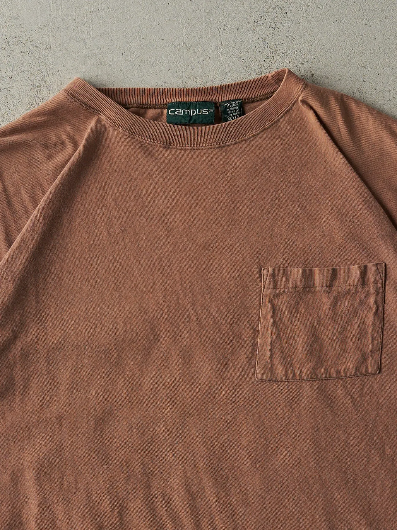 Vintage 90s Brown Blank Boxy Pocket Tee (XL) sold by Rebalance Vintage product image thumbnail 2