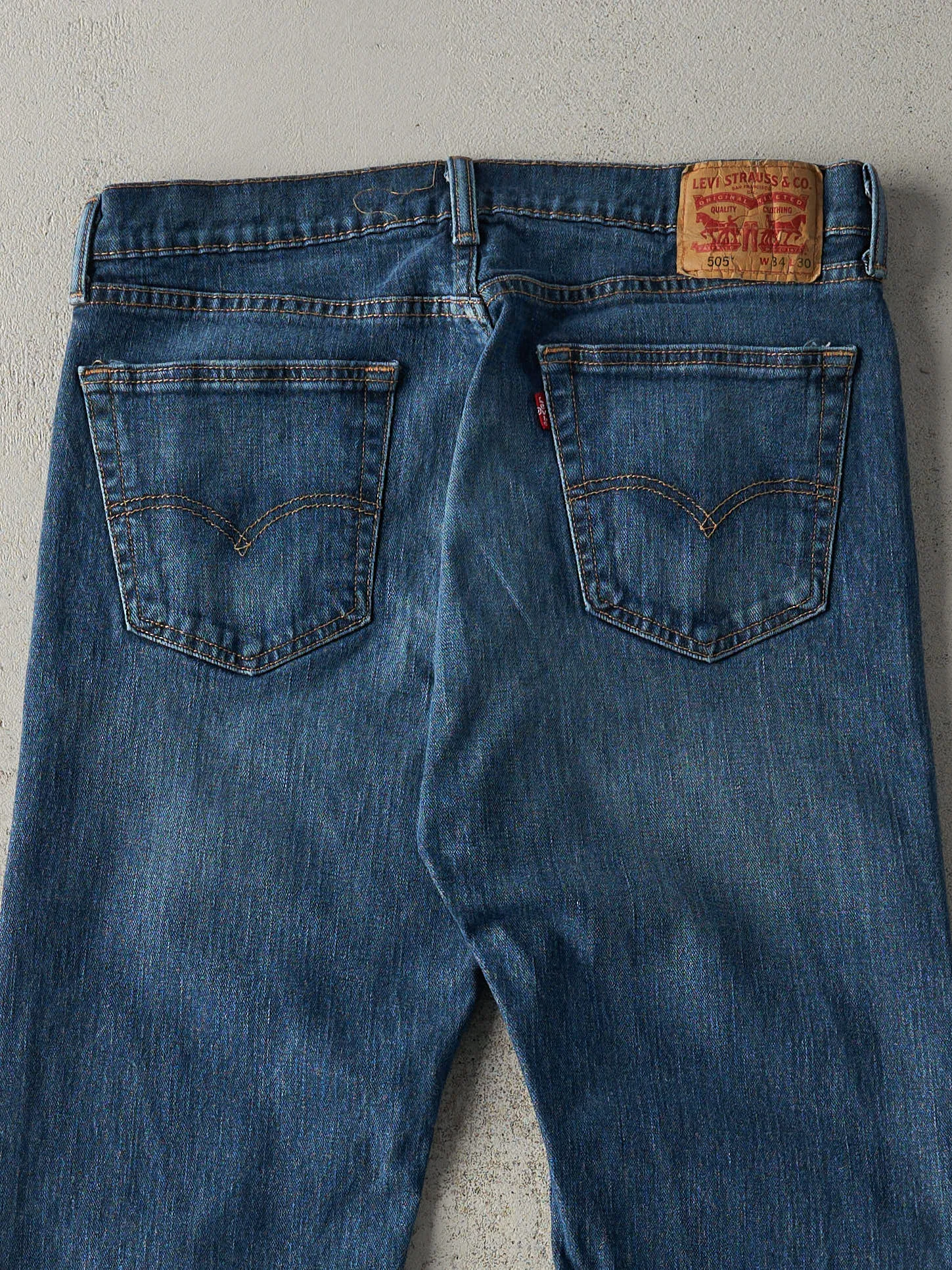 Vintage Y2K Dark Wash Levi's 505 Jeans (34x29) sold by Rebalance Vintage product image thumbnail 4