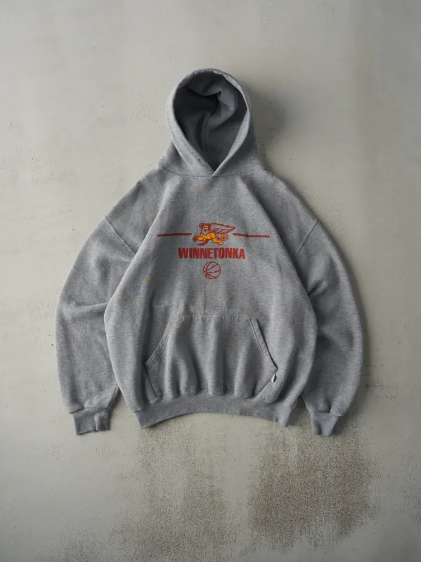 Vintage 90s Grey Winnetonka Basketball Russell Athletic Boxy Hoodie (L) sold by Rebalance Vintage