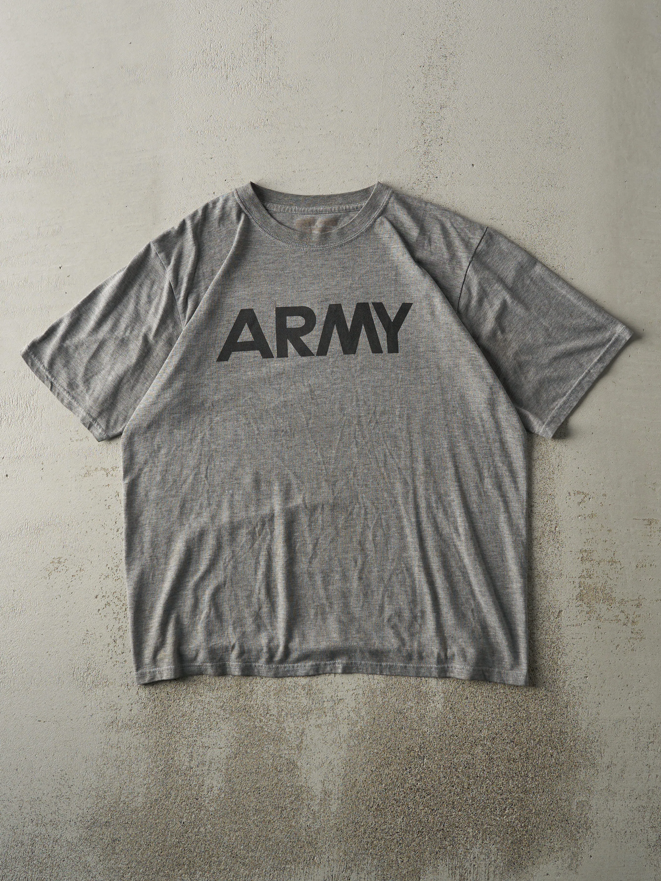 Vintage Y2K Grey US Army Tee (L) sold by Rebalance Vintage