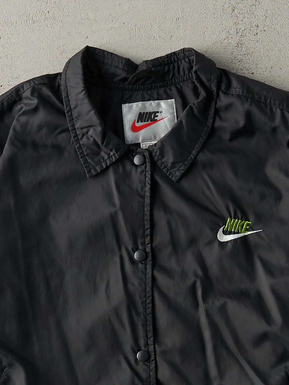 Vintage 90s Black Button Up Nike Coaches Jacket (M) sold by Rebalance Vintage product image thumbnail 2