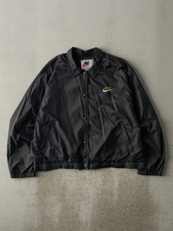 Vintage 90s Black Button Up Nike Coaches Jacket (M) sold by Rebalance Vintage