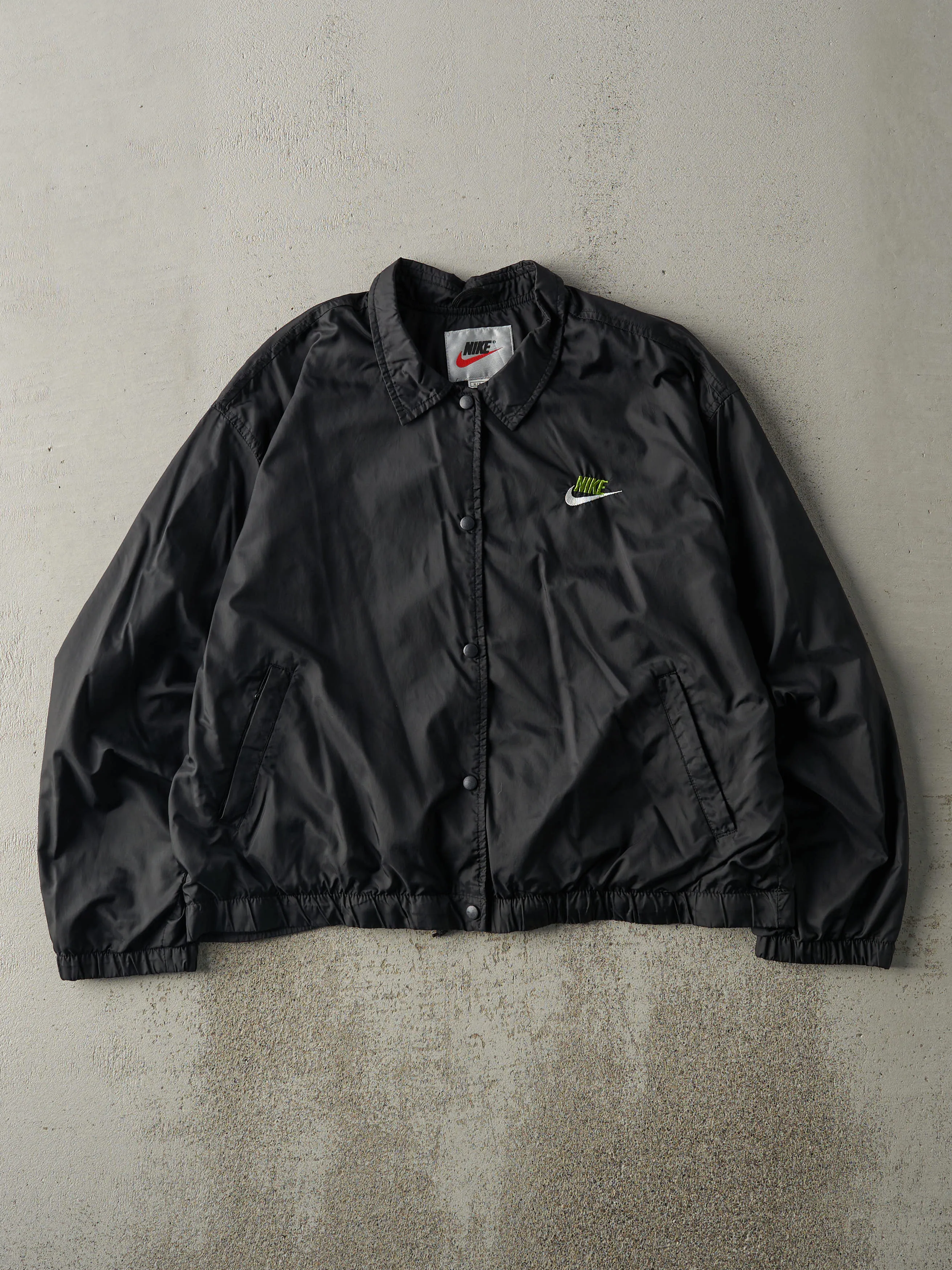 Vintage 90s Black Button Up Nike Coaches Jacket (M) sold by Rebalance Vintage