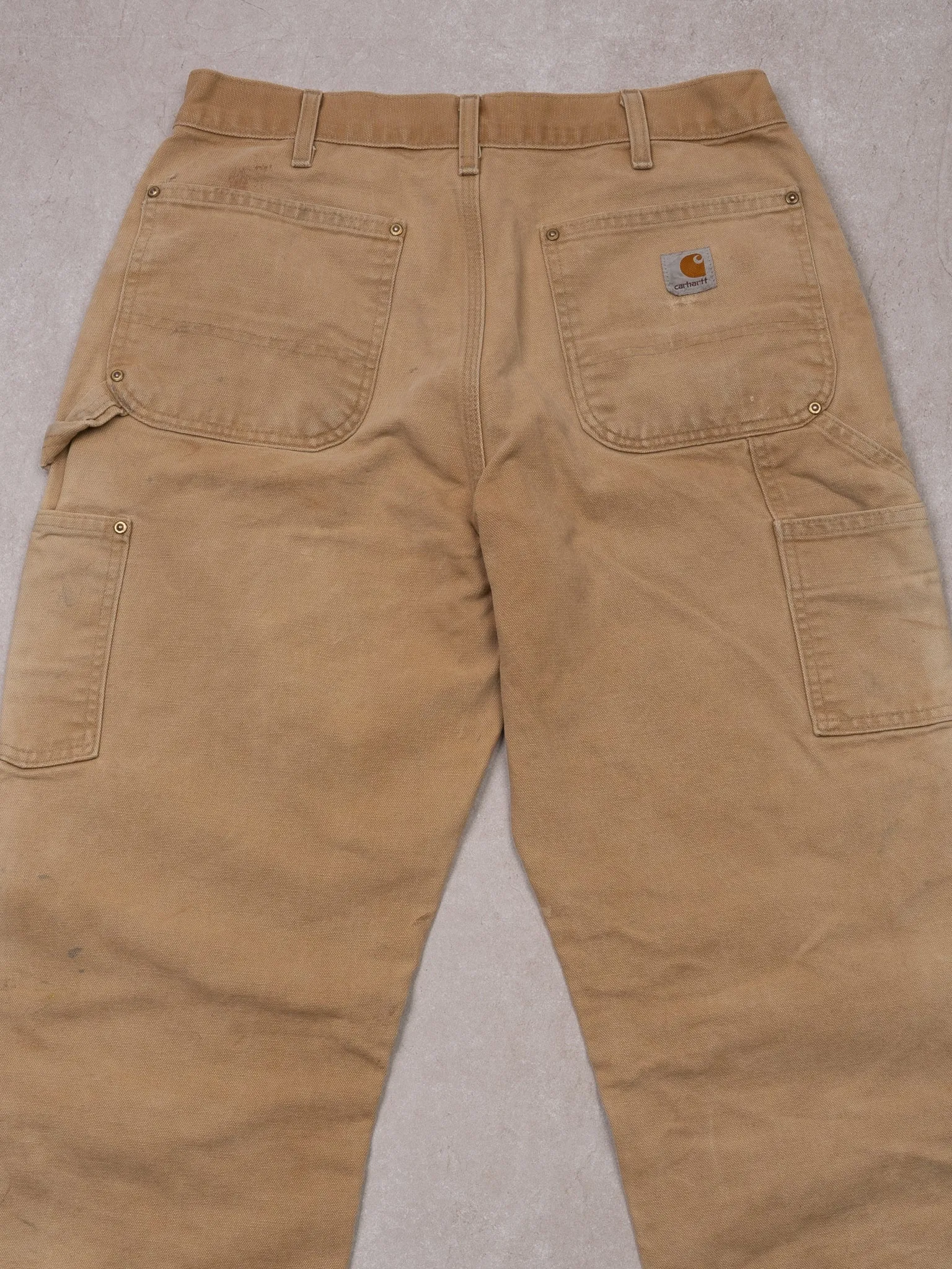 Vintage Light Washed Beige Carhartt Double Knee Dungaree Cargo Pants (30 x 32) sold by Rebalance Vintage product image thumbnail 4