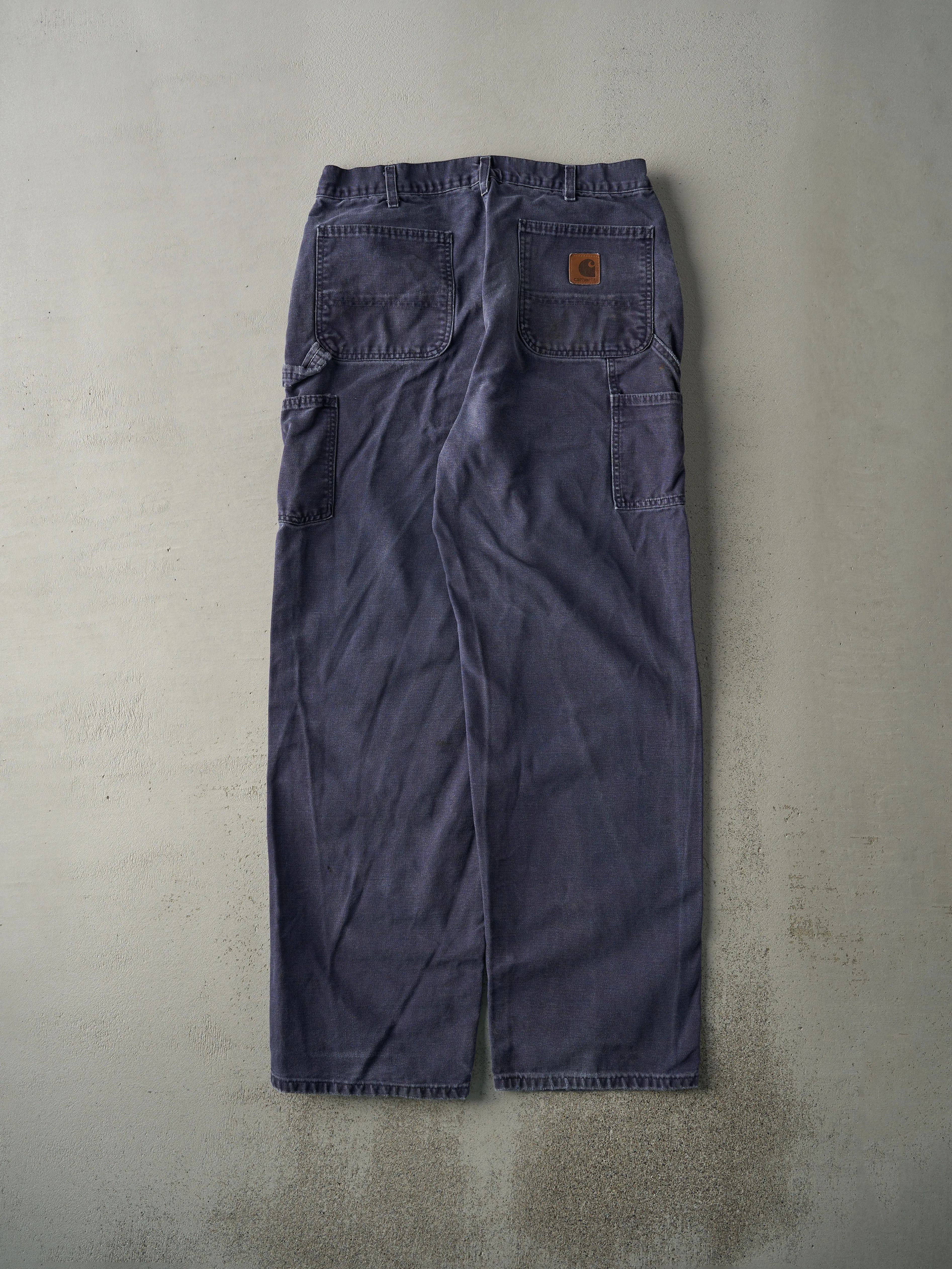 Vintage Y2K Washed Navy Dungaree Fit Carhartt Carpenter Pants (33x33.5) sold by Rebalance Vintage product image thumbnail 2