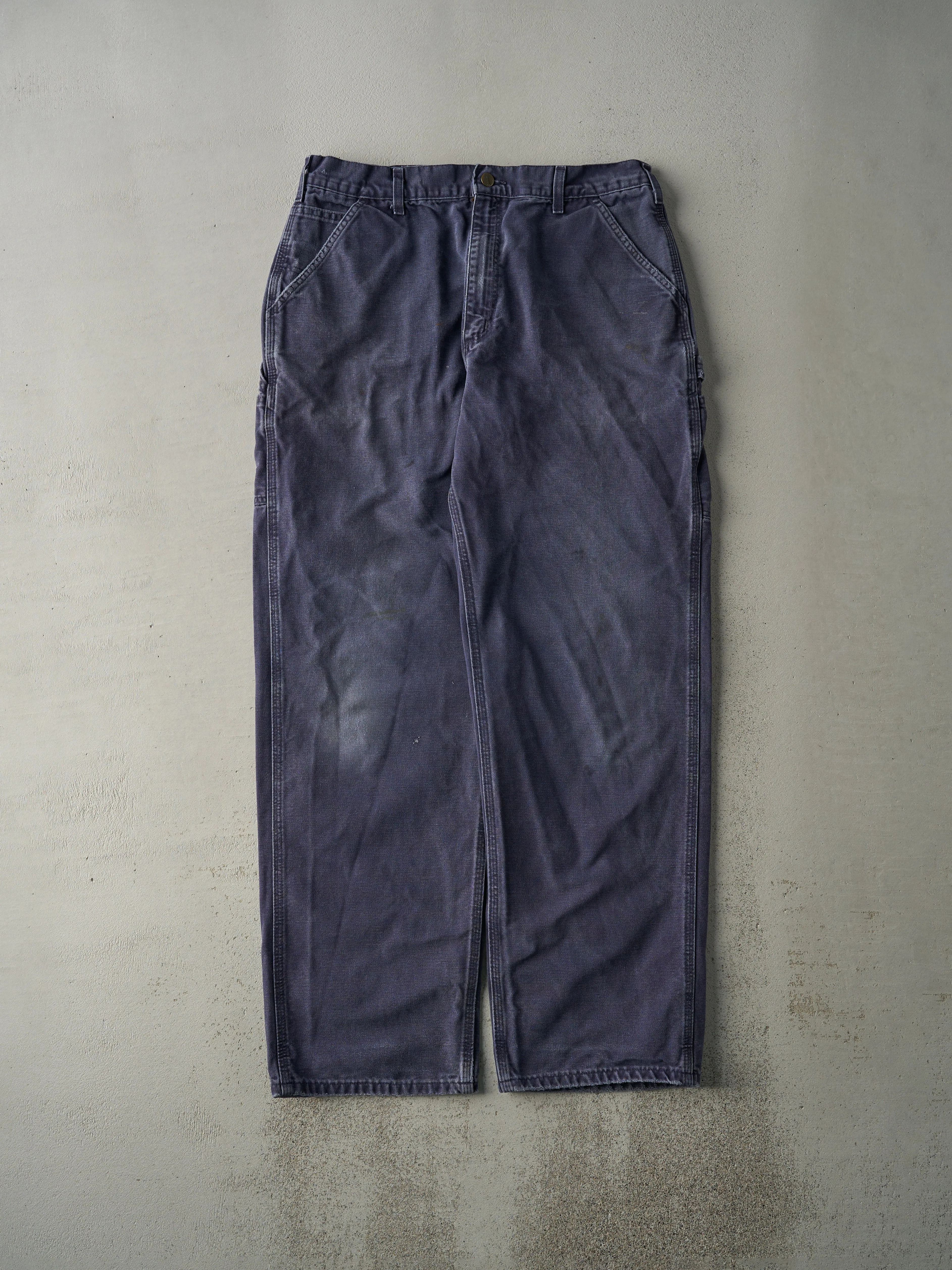 Vintage Y2K Washed Navy Dungaree Fit Carhartt Carpenter Pants (33x33.5) sold by Rebalance Vintage