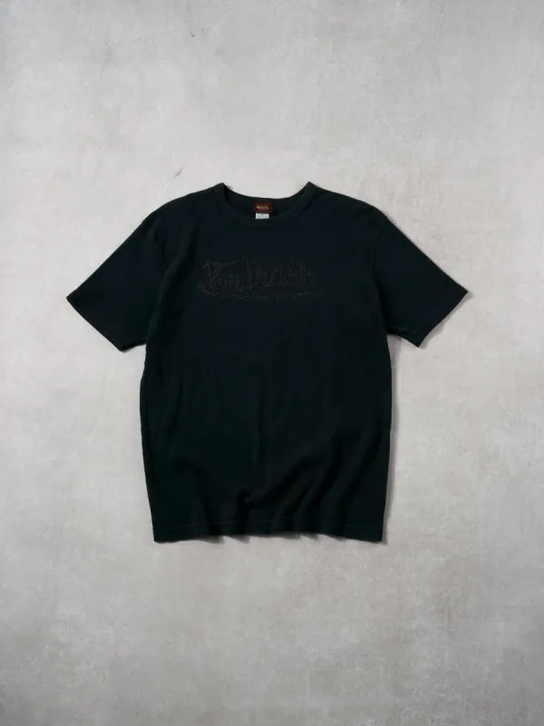 Vintage 90s Black Von Dutch Rhinestone Tee (M) sold by Rebalance Vintage