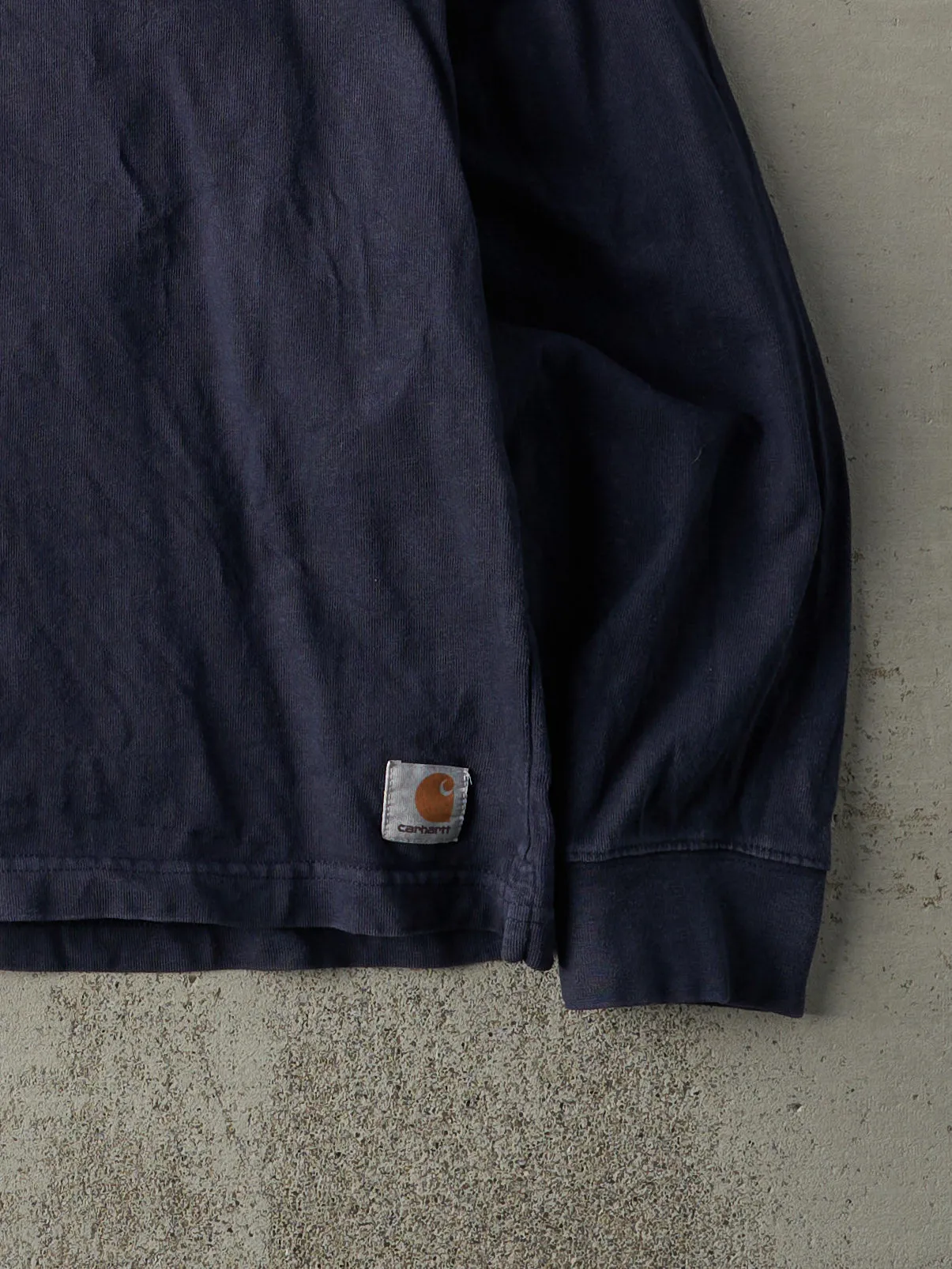Vintage Y2K Navy Blue Mock Neck Carhartt Long Sleeve (L) sold by Rebalance Vintage product image thumbnail 3
