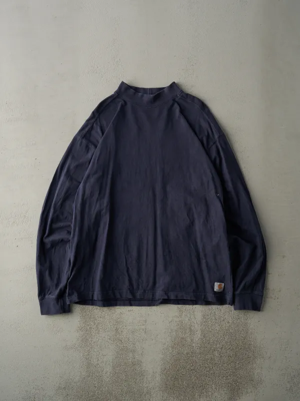 Vintage Y2K Navy Blue Mock Neck Carhartt Long Sleeve (L) sold by Rebalance Vintage