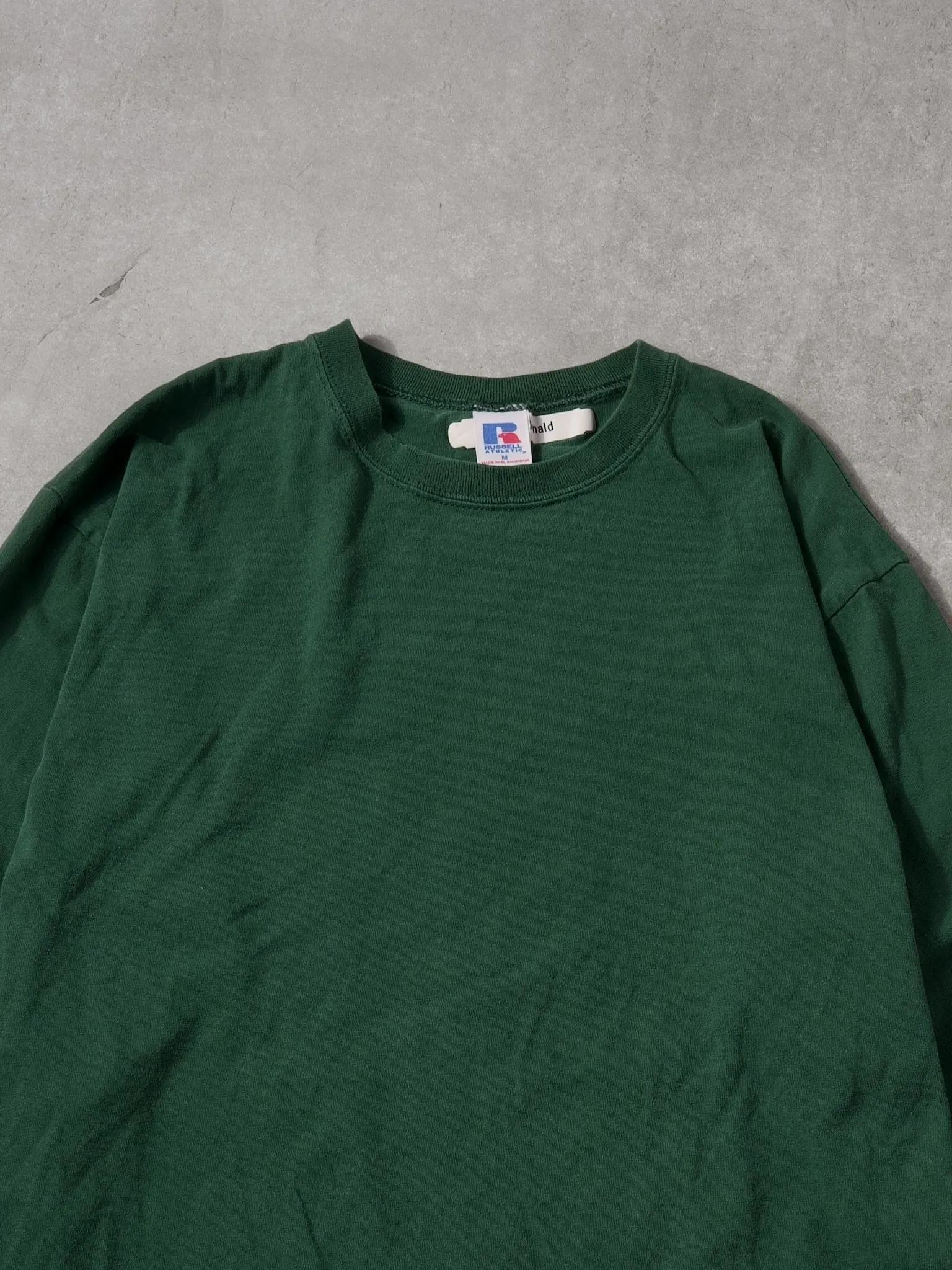 Vintage 90s Pine Green Russell Athletics Blank Longsleeve (M) sold by Rebalance Vintage product image thumbnail 2