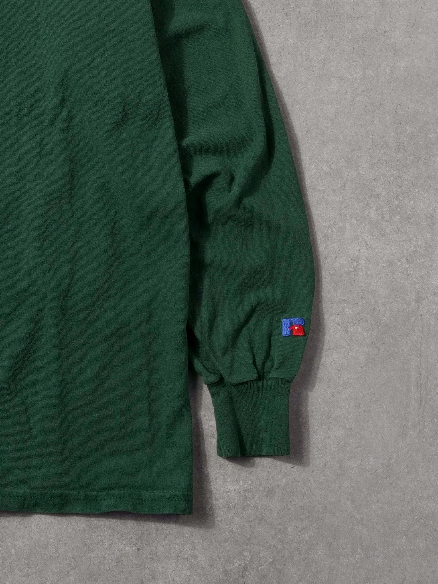 Vintage 90s Pine Green Russell Athletics Blank Longsleeve (M) sold by Rebalance Vintage product image thumbnail 3