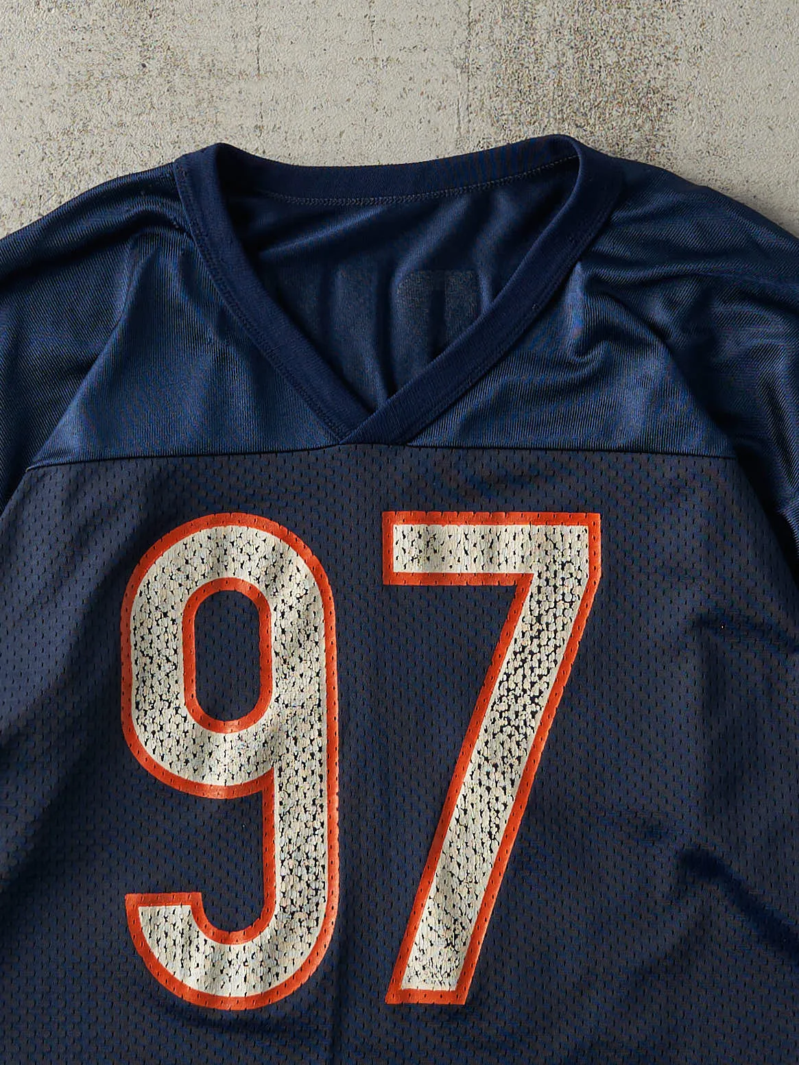 Vintage 90s Navy Blue Chicago Bears #97 Chris Zorich Cropped Jersey (M) sold by Rebalance Vintage product image thumbnail 4