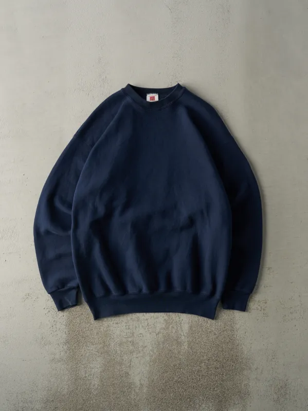 Vintage 90s Navy Blue Blank Crewneck (XXL) sold by Rebalance Vintage