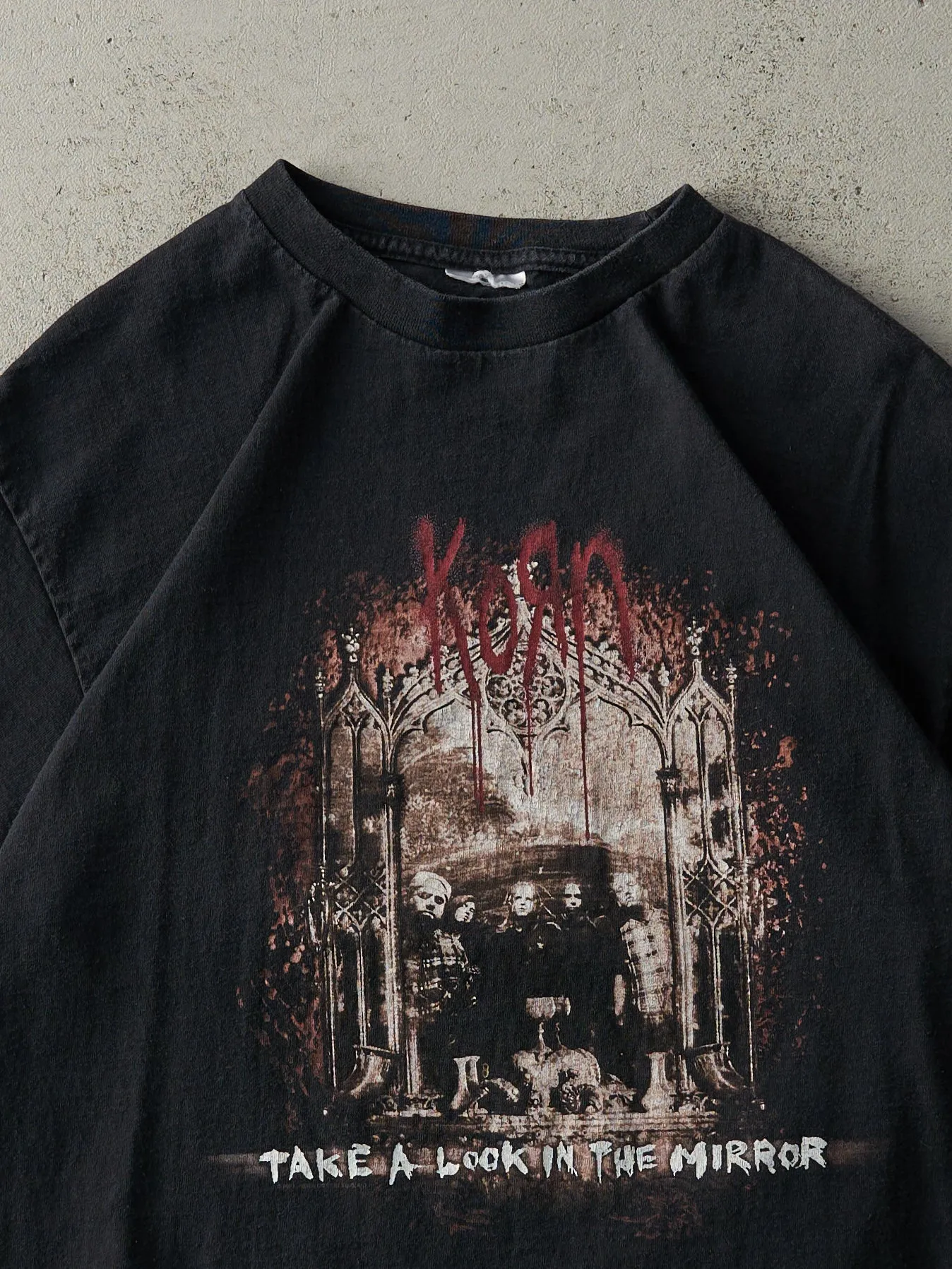 Vintage Y2K Black Korn "Take A Look In The Mirror" Band Tee (S) sold by Rebalance Vintage product image thumbnail 2