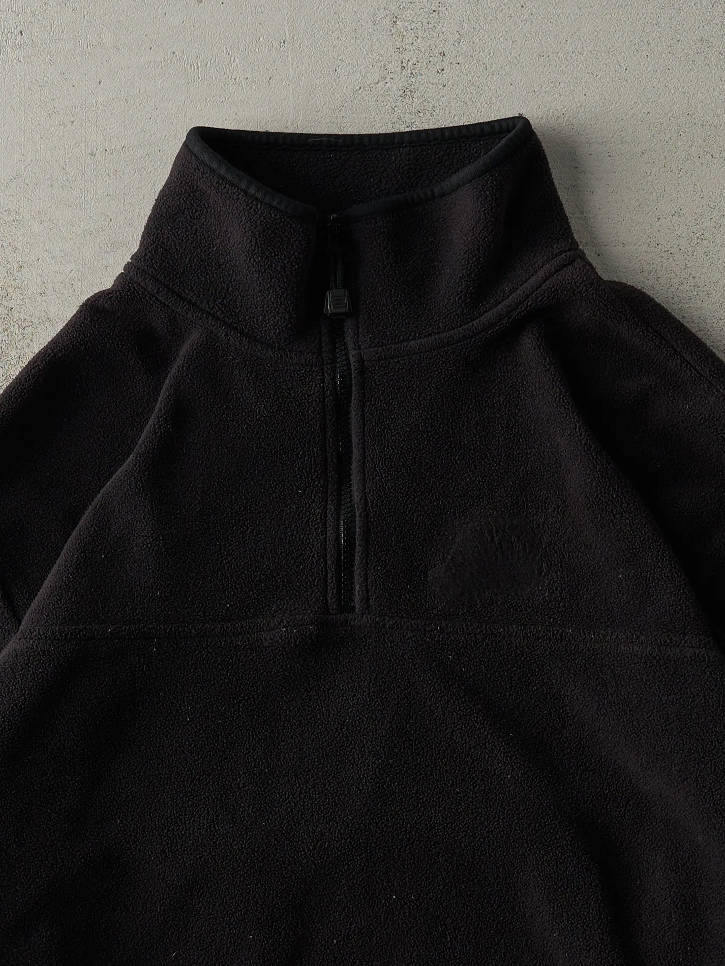 Vintage 90s Black Blank Quarter Zip Fleece Sweater (L) sold by Rebalance Vintage product image thumbnail 2