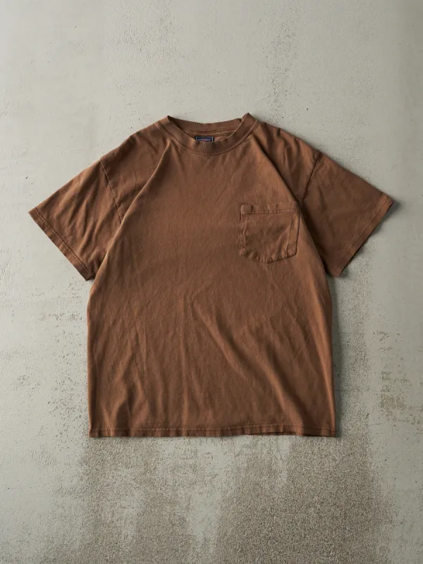 Vintage 90s Brown Blank Pocket Tee (M) sold by Rebalance Vintage