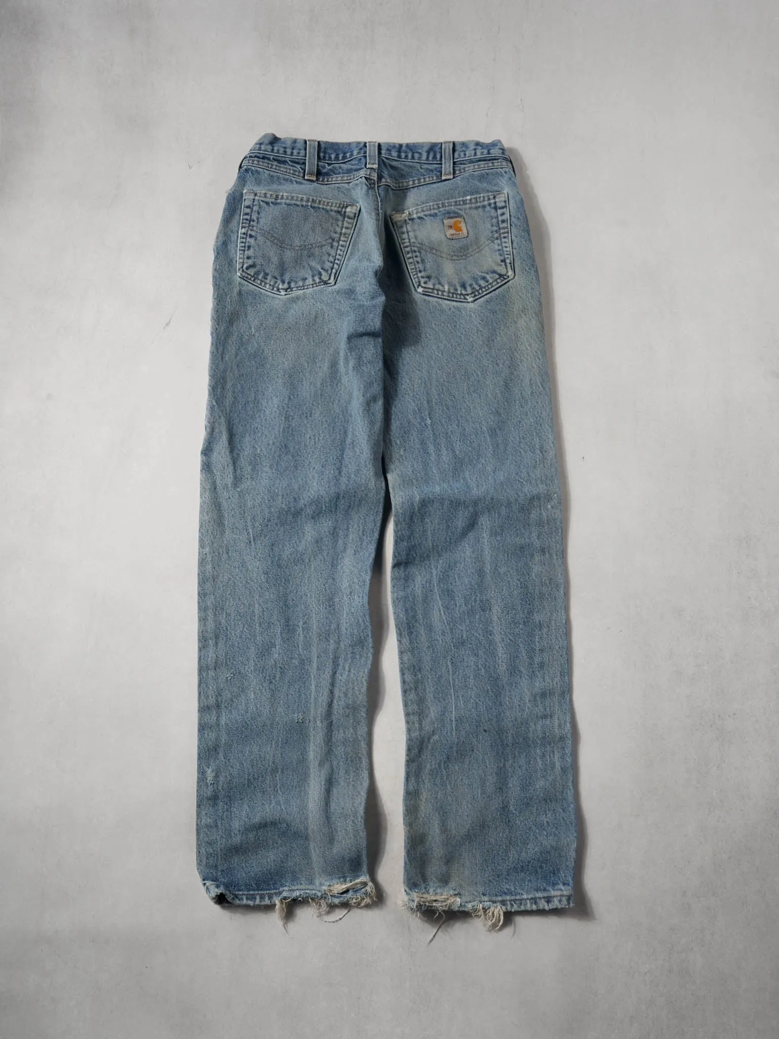 Vintage 90s Washed Blue Carhartt Relax Fit Carpenter Denim Jeans (32x32) sold by Rebalance Vintage product image thumbnail 4