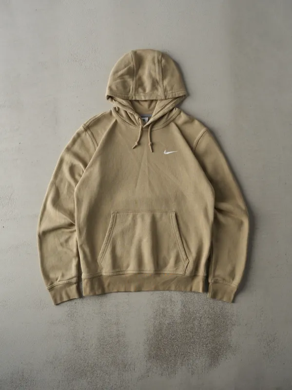 Vintage Y2K Beige Nike Embroidered Swoosh Hoodie (M) sold by Rebalance Vintage