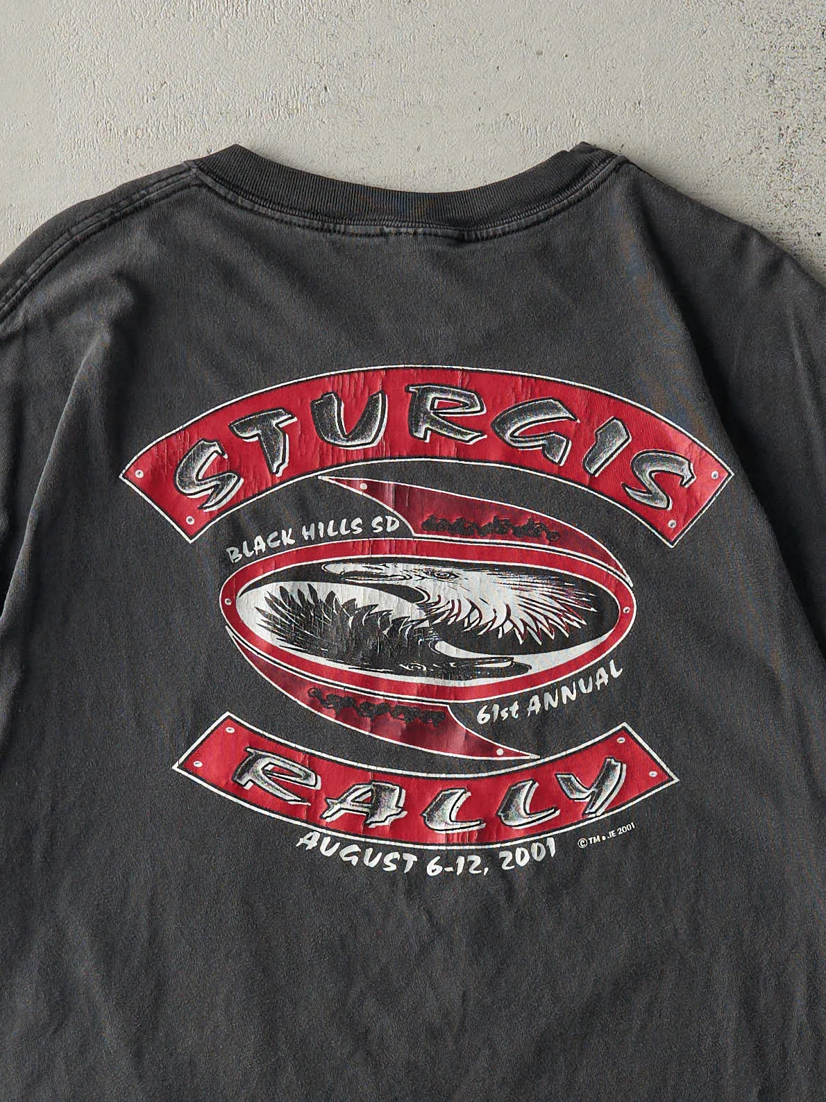 Vintage 01' Faded Black Sturgis Black Hills Rally Tee (L) sold by Rebalance Vintage product image thumbnail 4