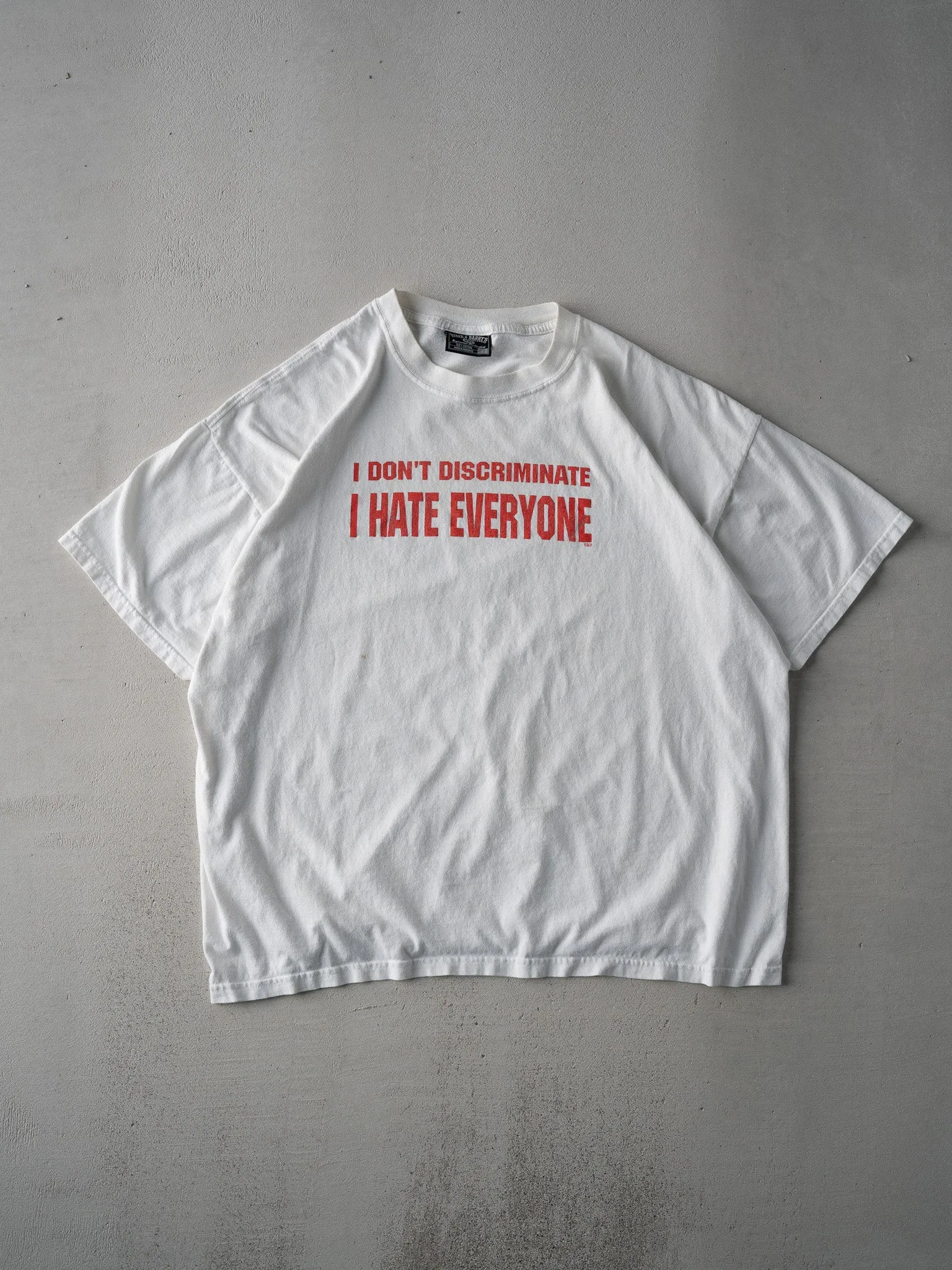 Vintage Y2k White "I Hate Everyone" Tee (L/XL) sold by Rebalance Vintage
