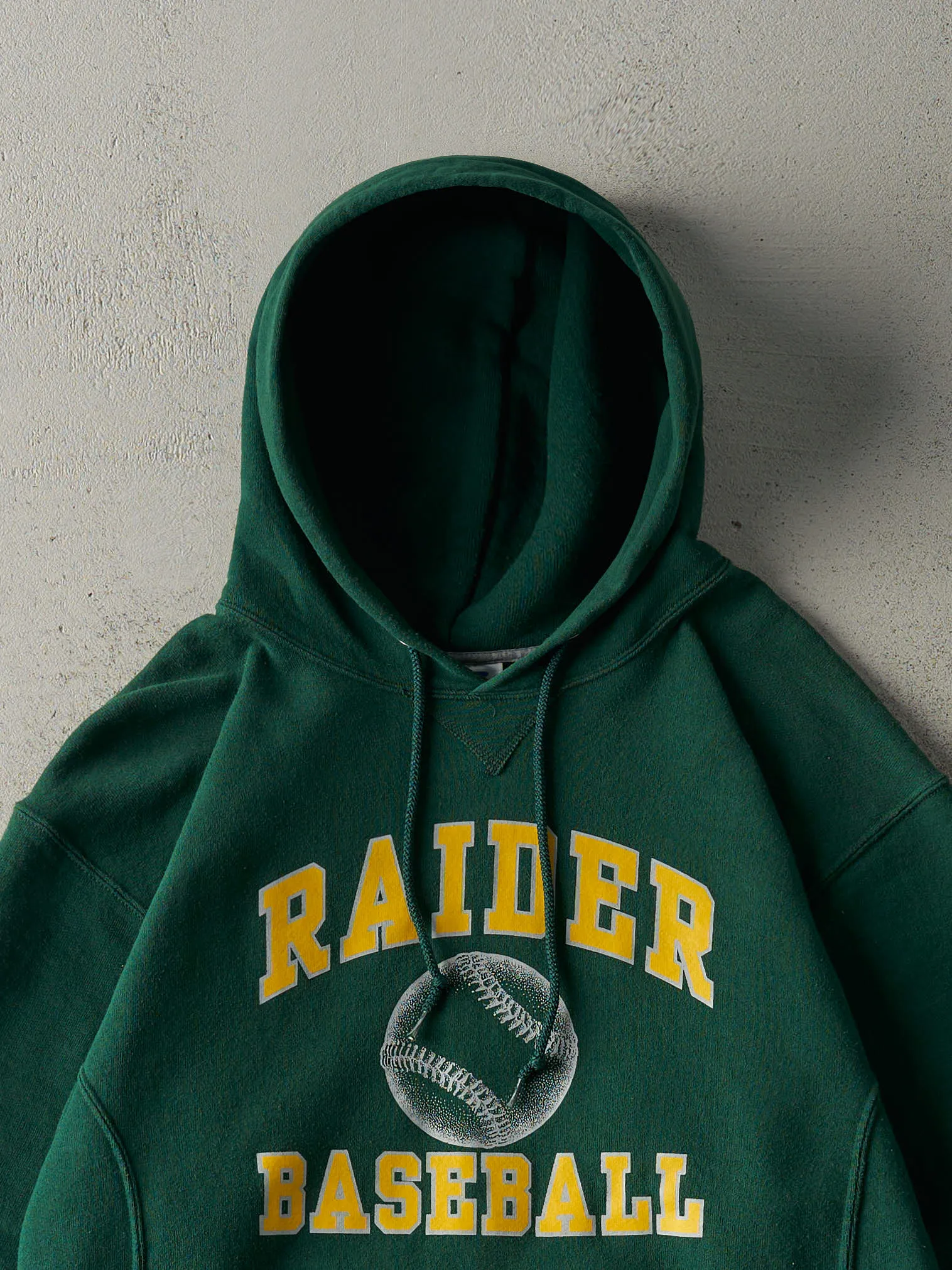 Vintage Y2K Forest Green Raider Baseball Russell Athletics Hoodie (M) sold by Rebalance Vintage product image thumbnail 3