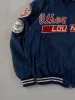 Vintage 70s Navy Blue Other End Lounge Satin Bomber Jacket (L/XL) sold by Rebalance Vintage