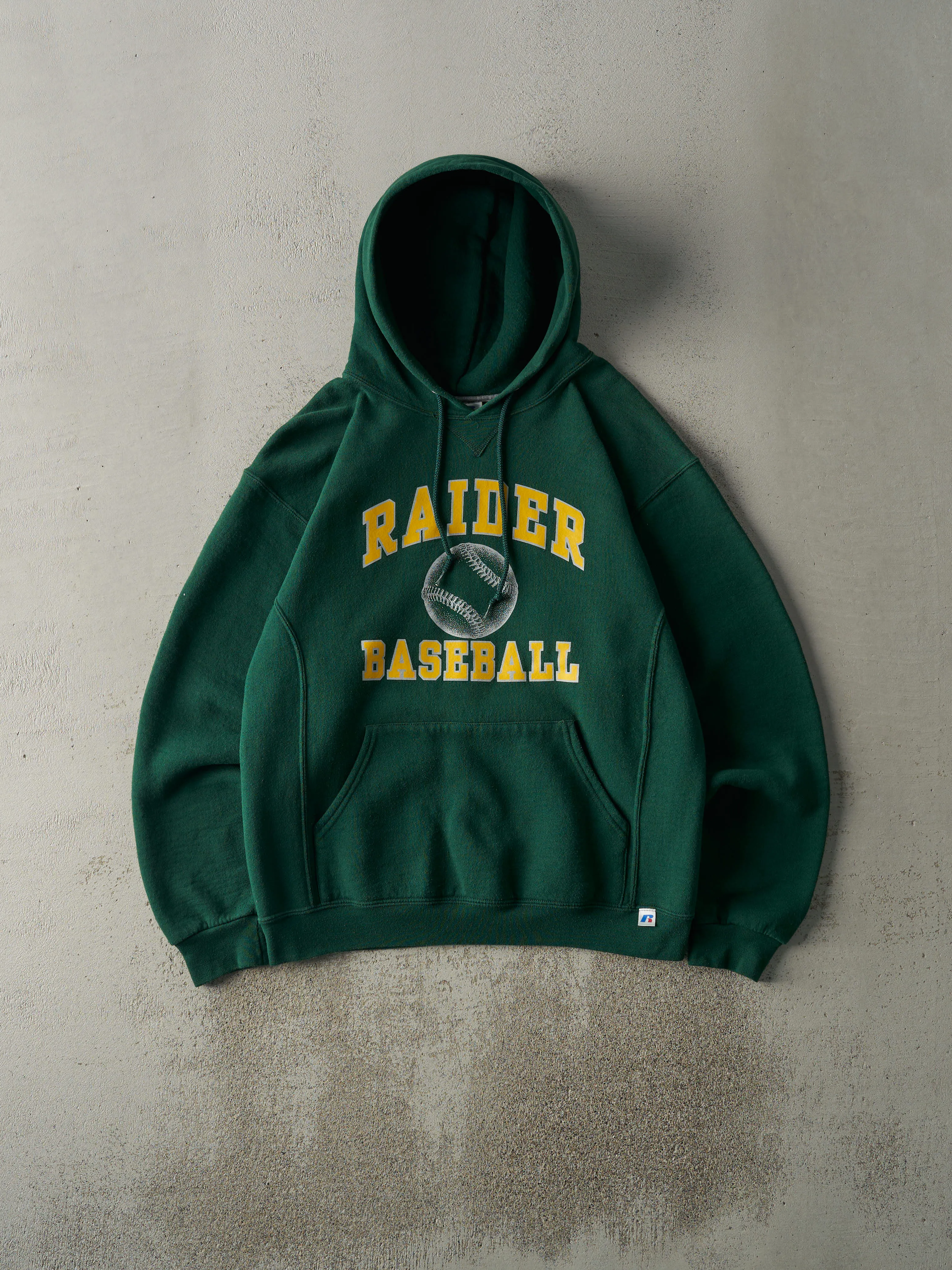 Vintage Y2K Forest Green Raider Baseball Russell Athletics Hoodie (M) sold by Rebalance Vintage