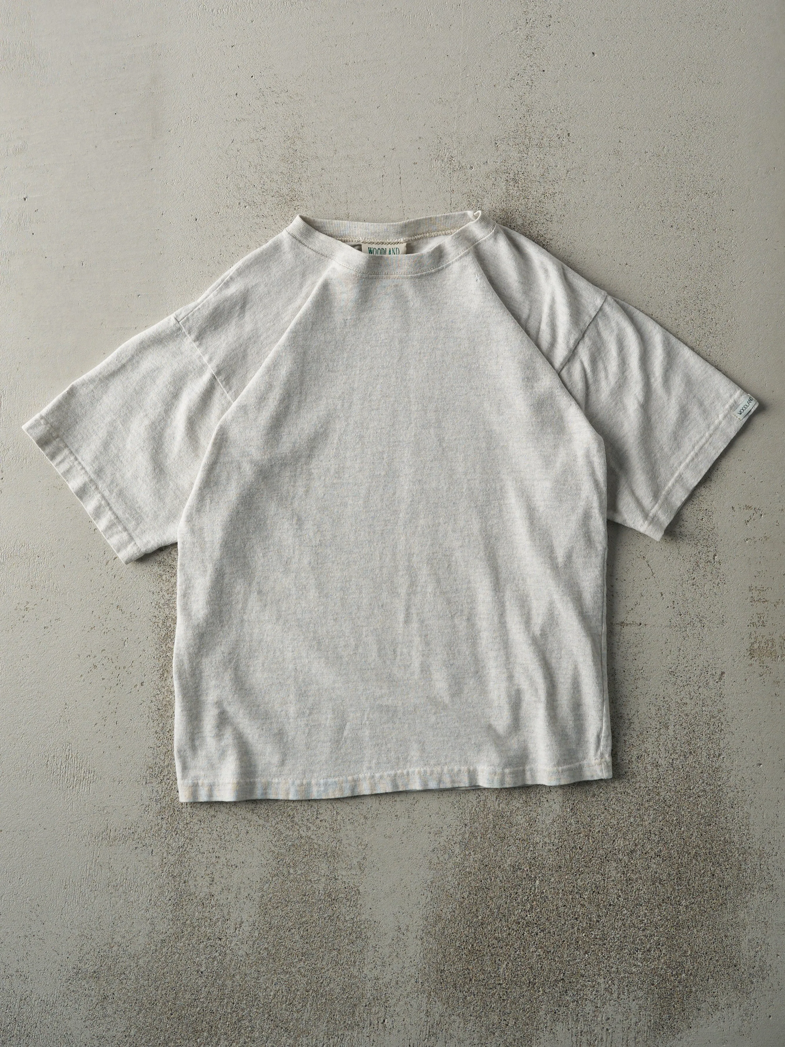 Vintage 90s Heather Grey Blank Tee (S) sold by Rebalance Vintage
