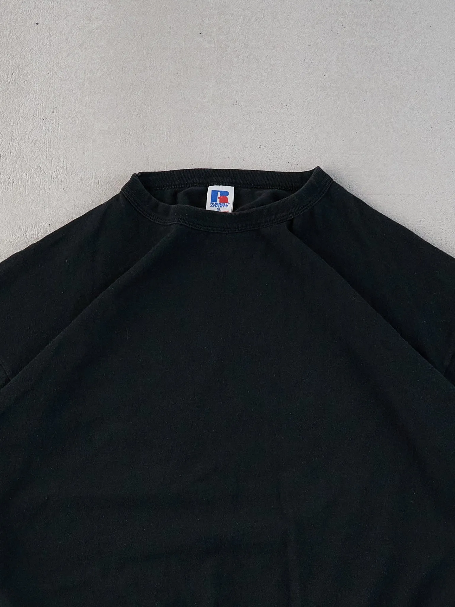 Vintage 90s Black Russell Athletics Blank Tee (L) sold by Rebalance Vintage product image thumbnail 2
