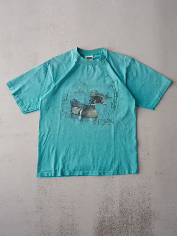 Vintage 90s Tiffany Blue Canadian Nature Single Stitch Tee (M) sold by Rebalance Vintage