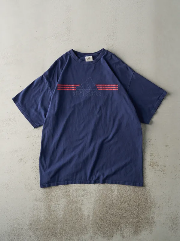 Vintage Y2K Navy Blue Adidas Logo Tee (L/XL) sold by Rebalance Vintage