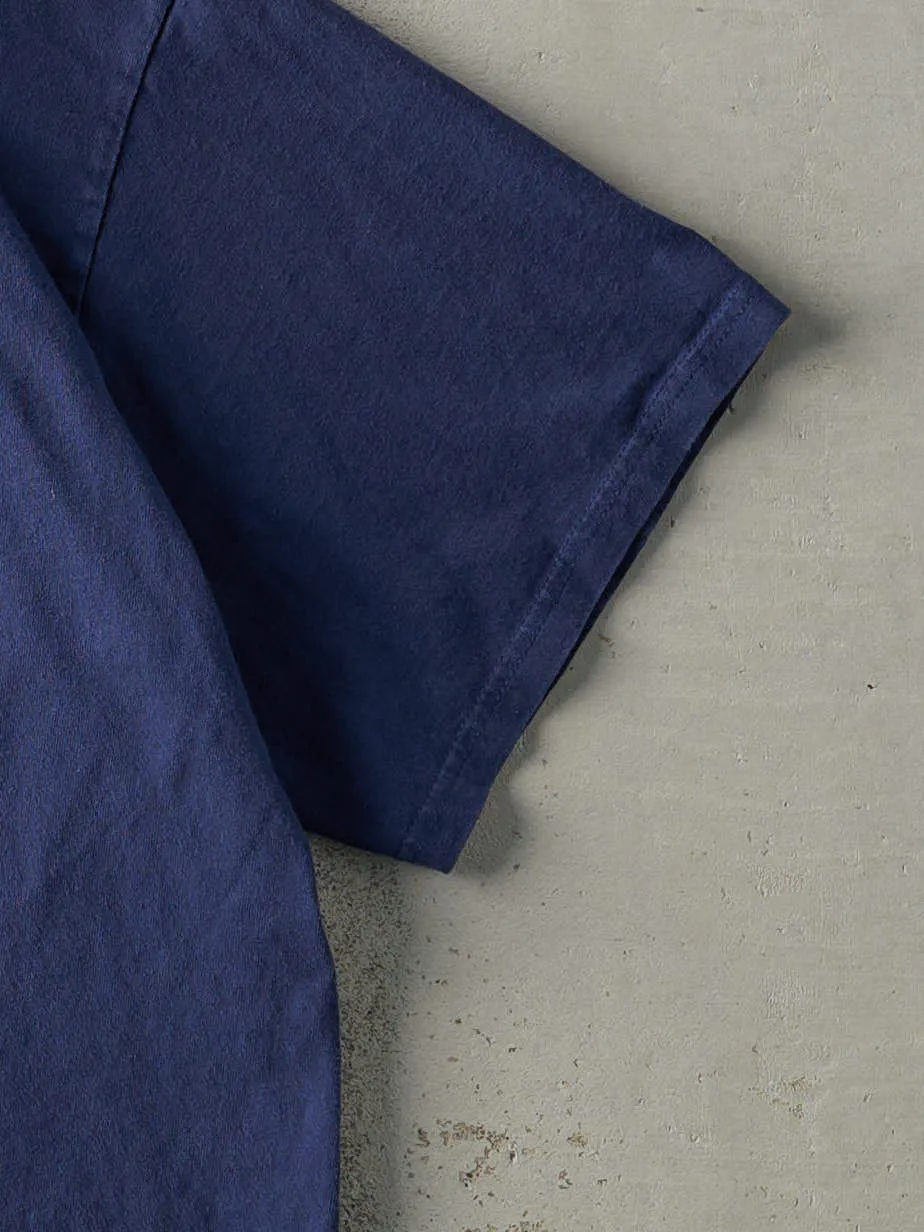 Vintage Y2K Navy Blue Adidas Logo Tee (L/XL) sold by Rebalance Vintage product image thumbnail 3