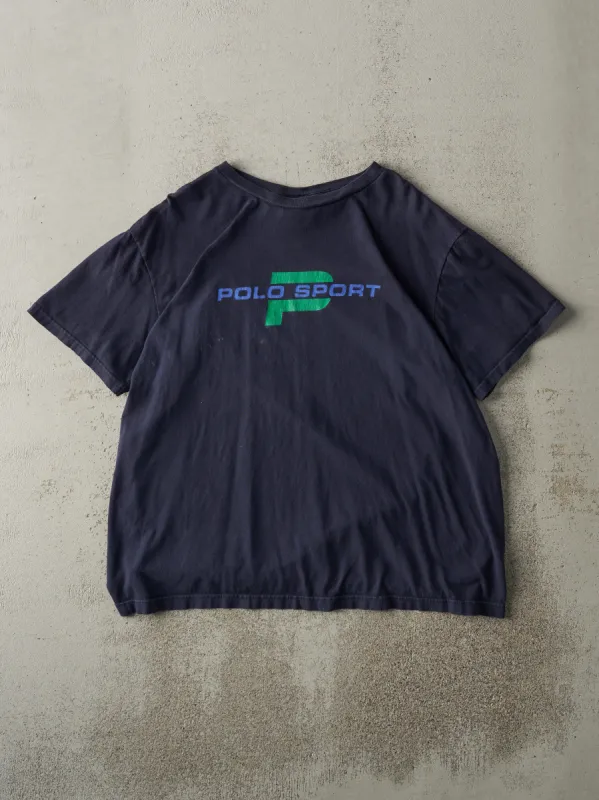 Vintage Y2K Navy Blue Polo Sport Logo Tee (M) sold by Rebalance Vintage