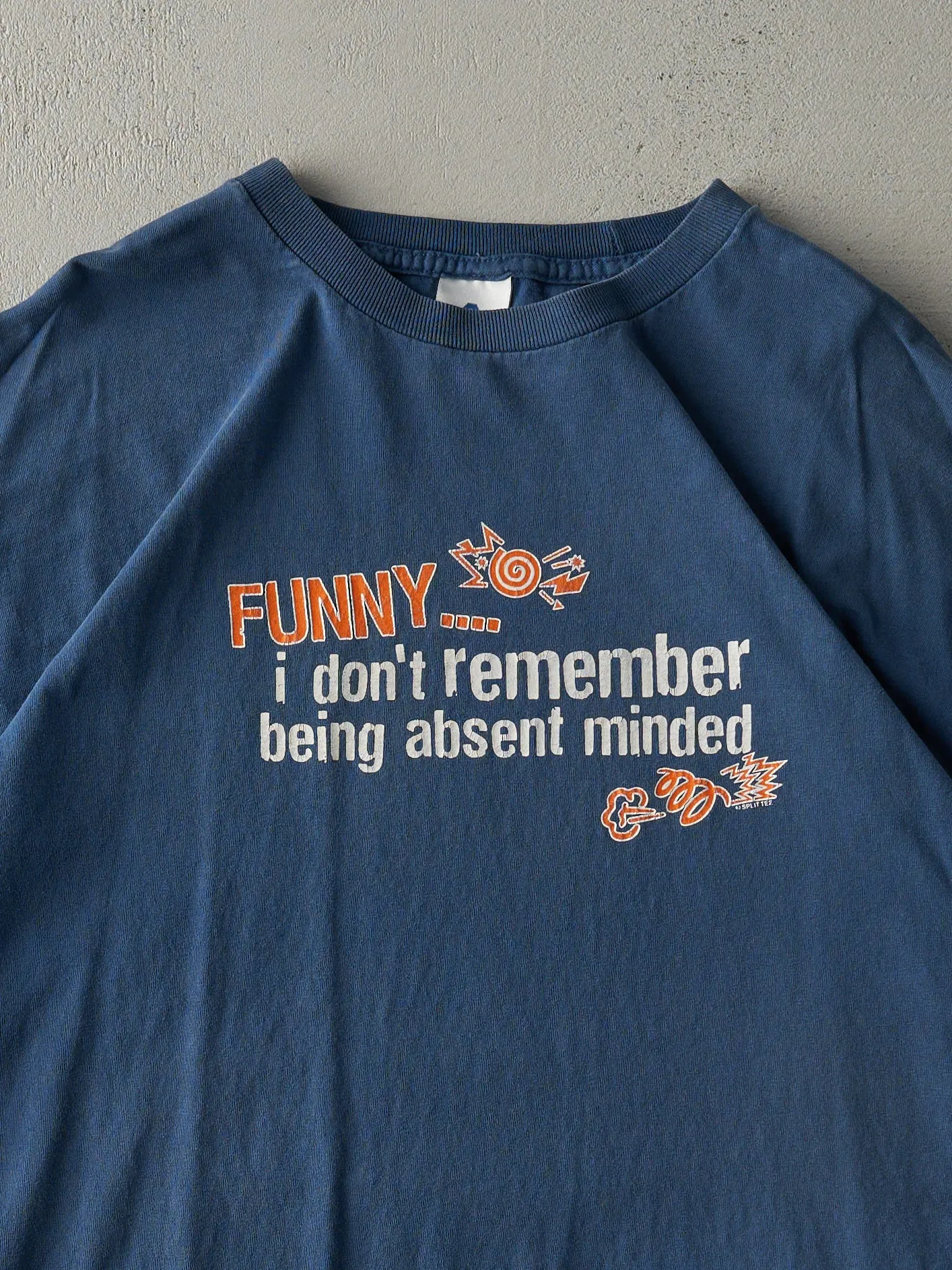 Vintage Y2K Slate Blue "Absent Minded" Tee (L) sold by Rebalance Vintage product image thumbnail 2