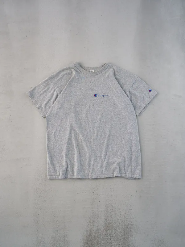 Vintage 80s Grey Champion Blank Tee (L) sold by Rebalance Vintage