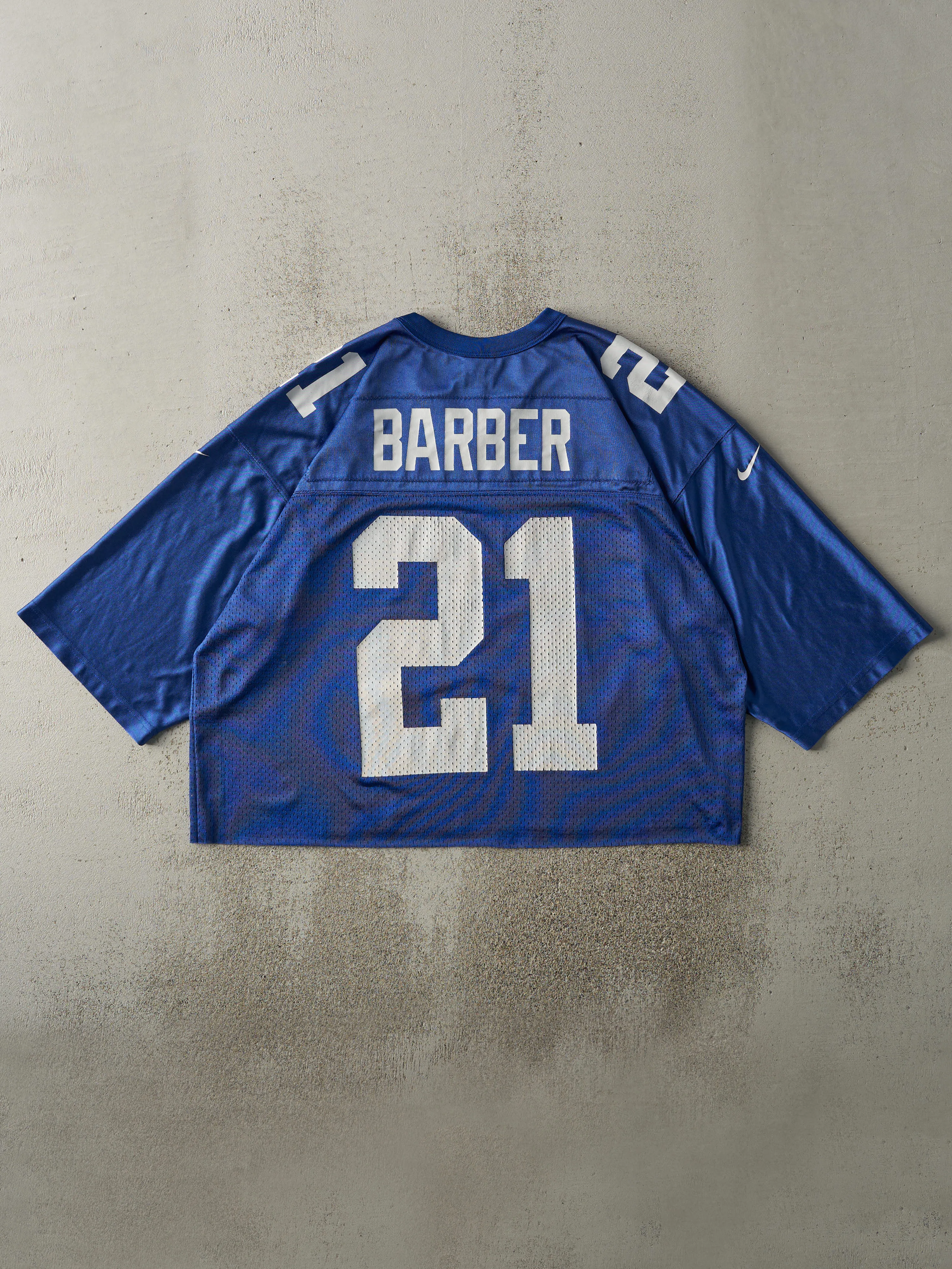 Vintage Y2K Blue Nike New York Giants #21 Tiki Barber Cropped Jersey (L) sold by Rebalance Vintage product image thumbnail 3