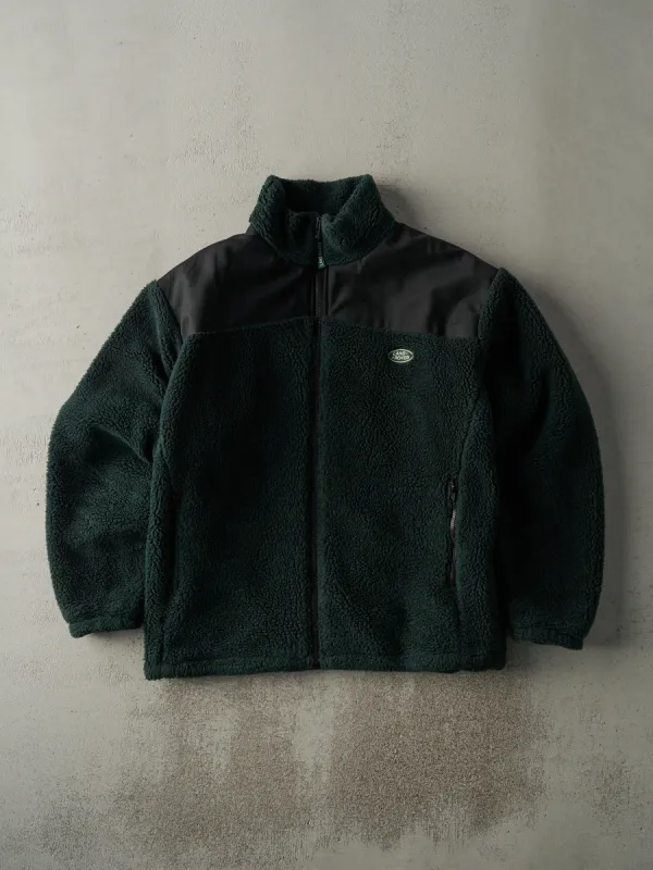 Vintage Y2K Green Embroidered Land Rover Deep Pile Fleece Jacket (L/XL) sold by Rebalance Vintage