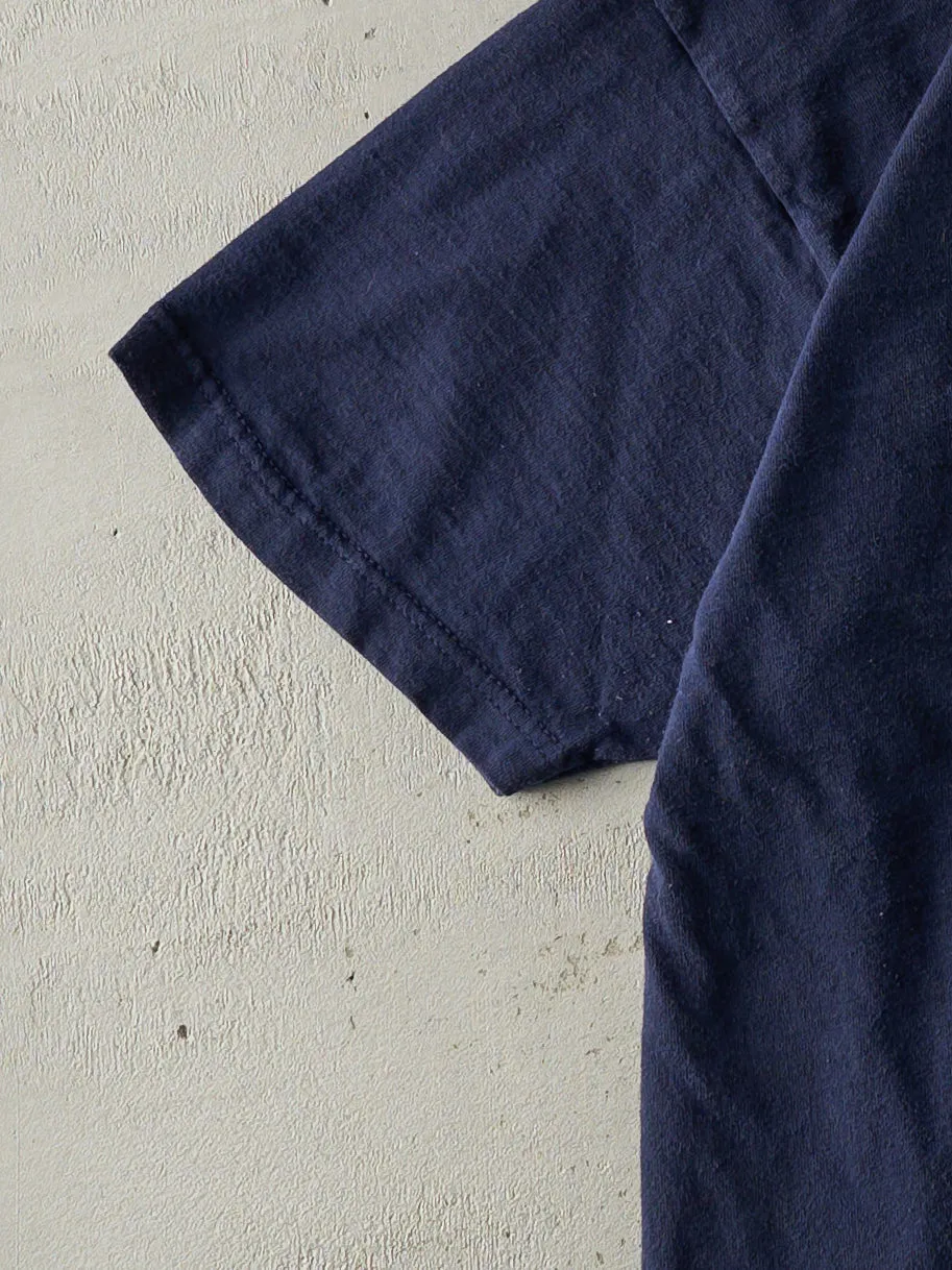 Vintage 90s Navy Blue Blank Pocket Tee (M) sold by Rebalance Vintage product image thumbnail 3