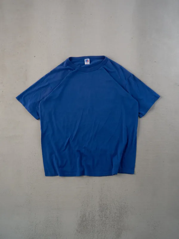 Vintage 90s Royal Blue Russell Athletics Blank Tee (L) sold by Rebalance Vintage