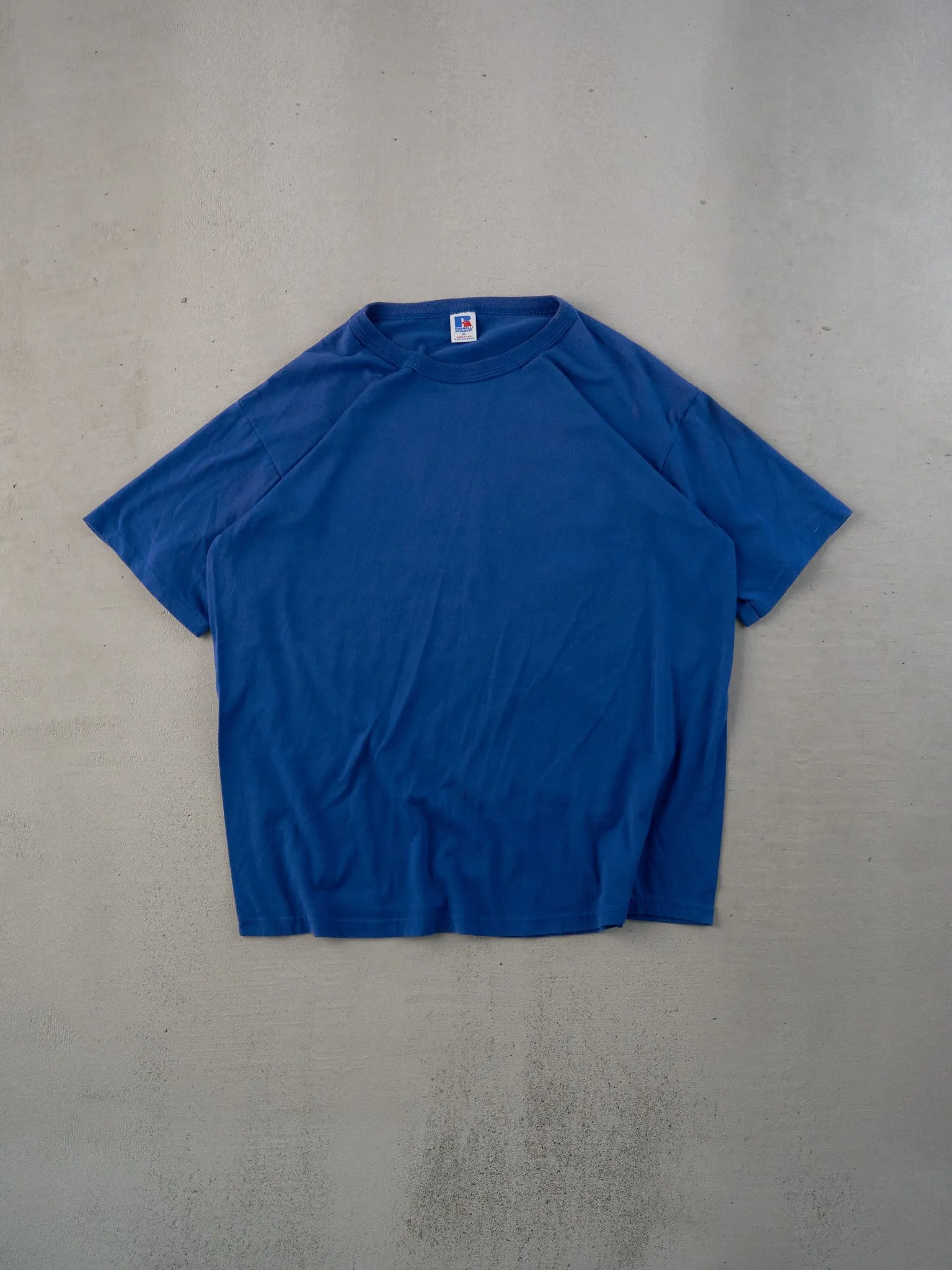 Vintage 90s Royal Blue Russell Athletics Blank Tee (L) sold by Rebalance Vintage
