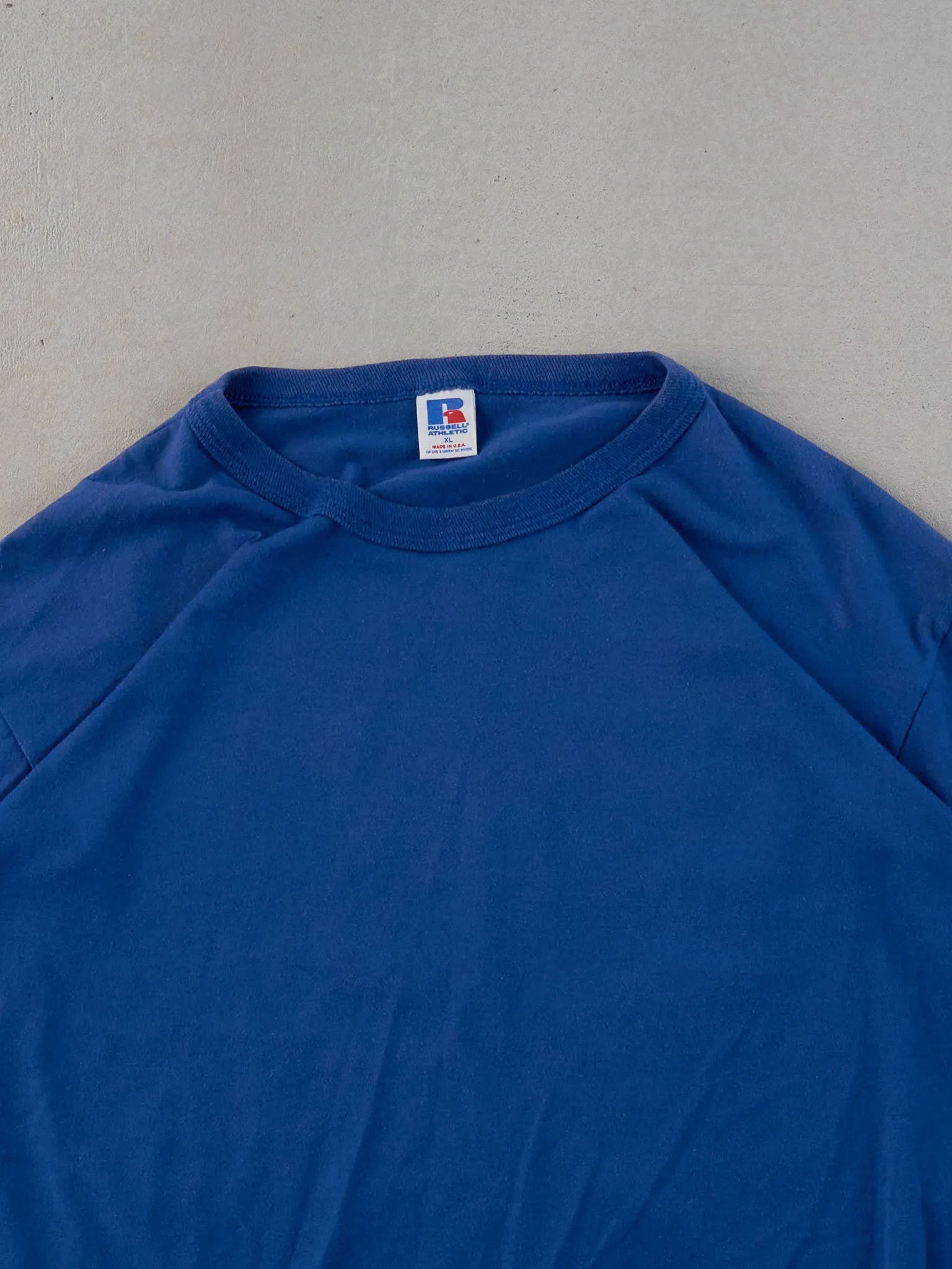 Vintage 90s Royal Blue Russell Athletics Blank Tee (L) sold by Rebalance Vintage product image thumbnail 2