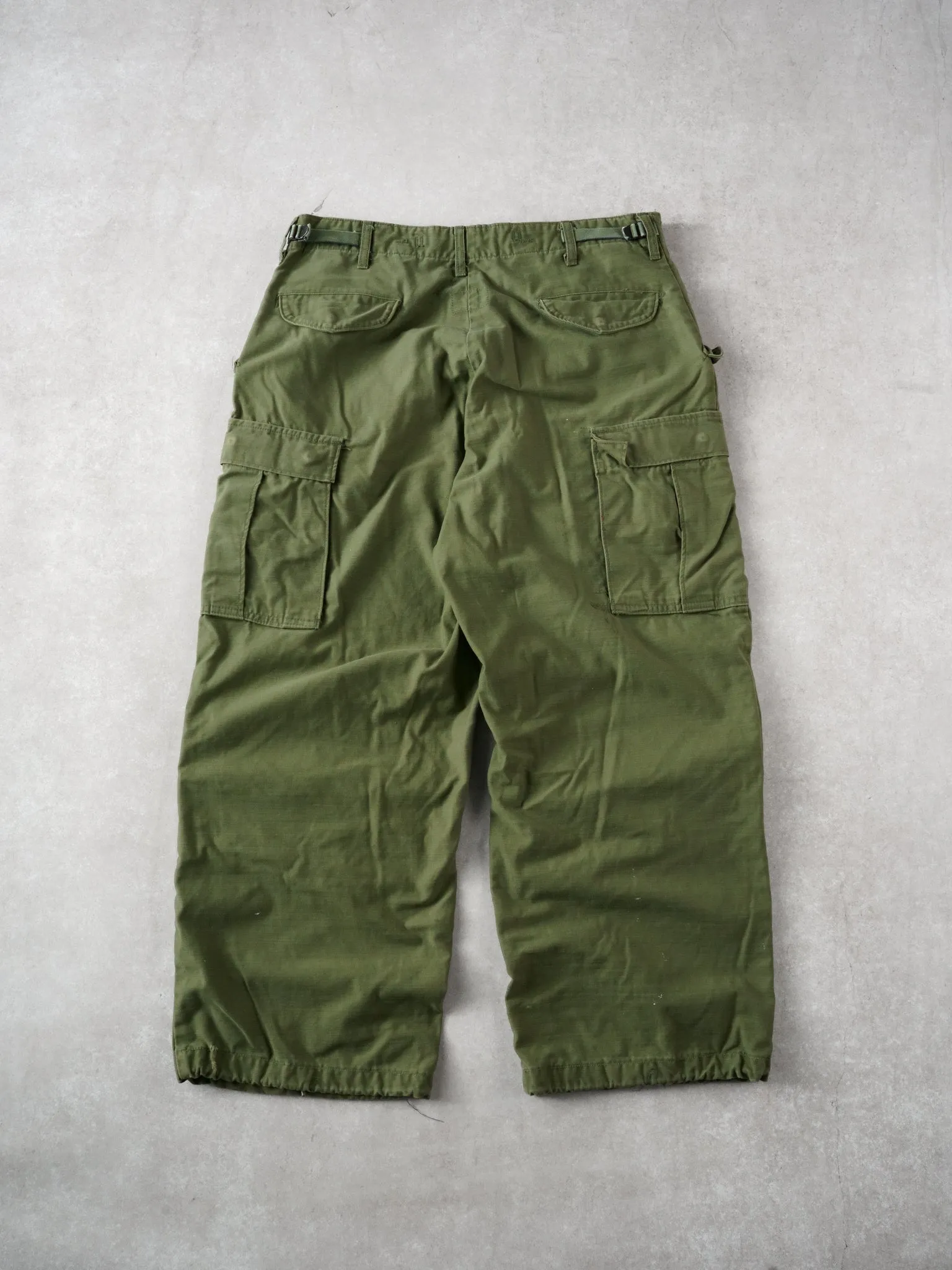 Vintage 90s Moss Green Army Parachute Pants (32x25) sold by Rebalance Vintage product image thumbnail 2