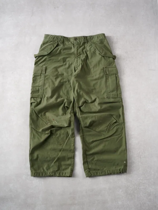 Vintage 90s Moss Green Army Parachute Pants (32x25) sold by Rebalance Vintage
