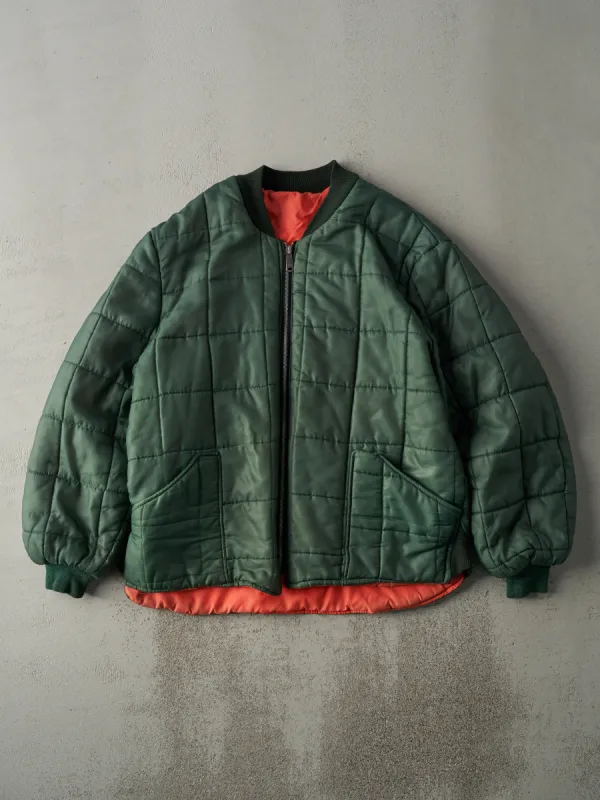Vintage 90s Green & Orange Reversible Flight Bomber Jacket (XXL) sold by Rebalance Vintage