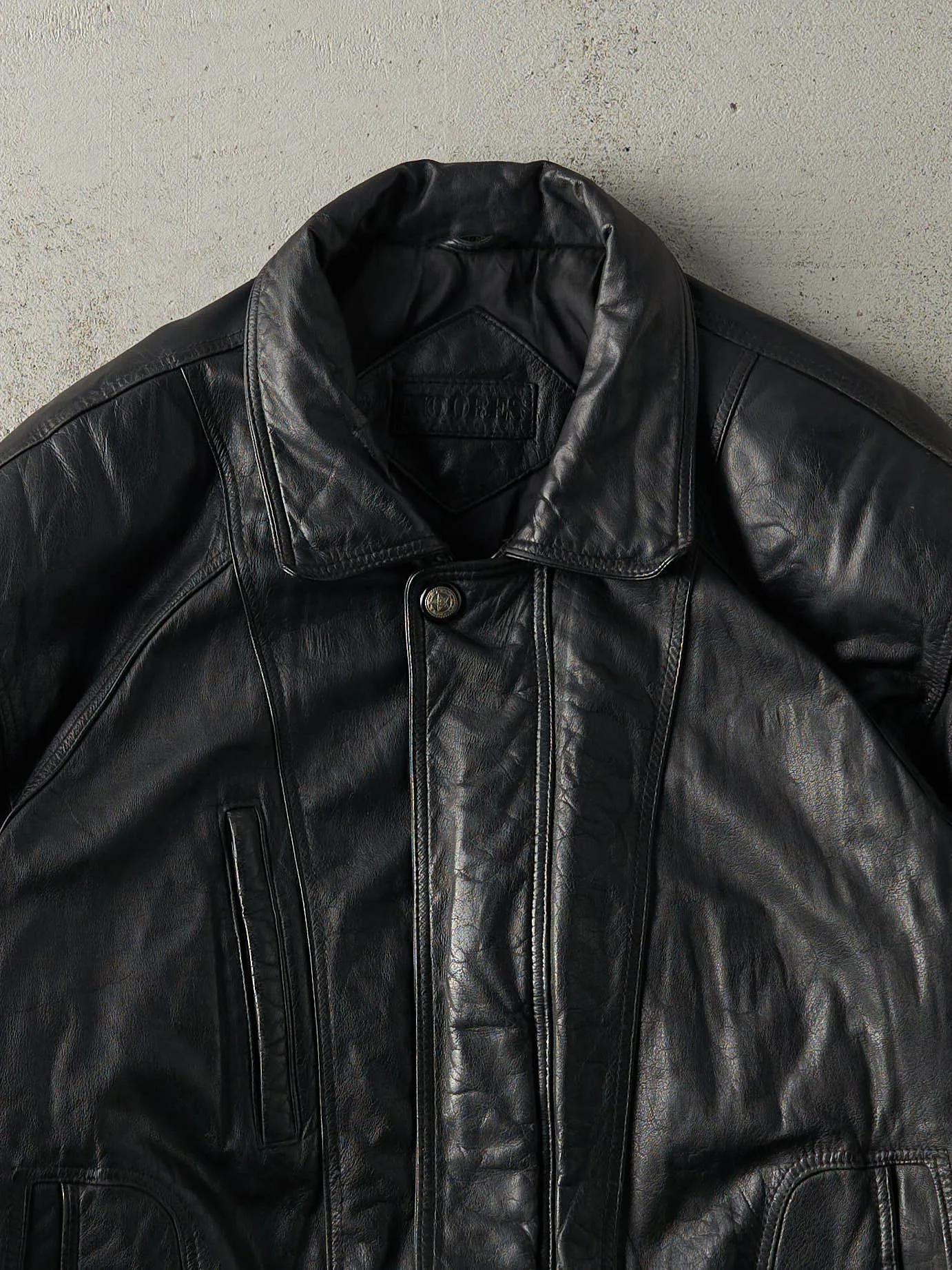 90s OLD MOORES  レザージャケット  コート Lサイズ BLACK Vintage 90s Black Moores Leather Jacket (M) | Parallel