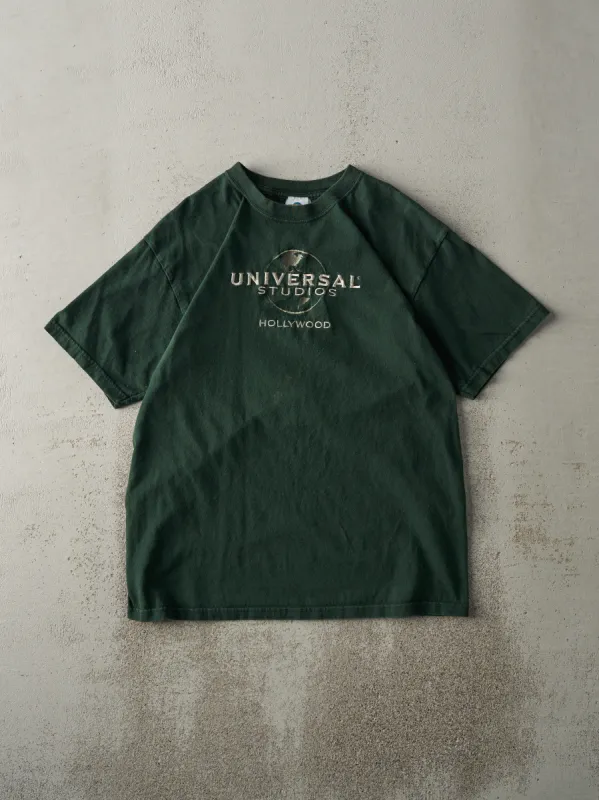 Vintage Y2K Forest Green Embroidered Universal Studios Hollywood Tee (M) sold by Rebalance Vintage