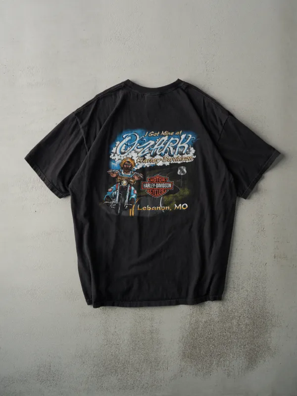Vintage 02' Black Ozark Lebanon MO Harley Davidson Tee (L) sold by Rebalance Vintage