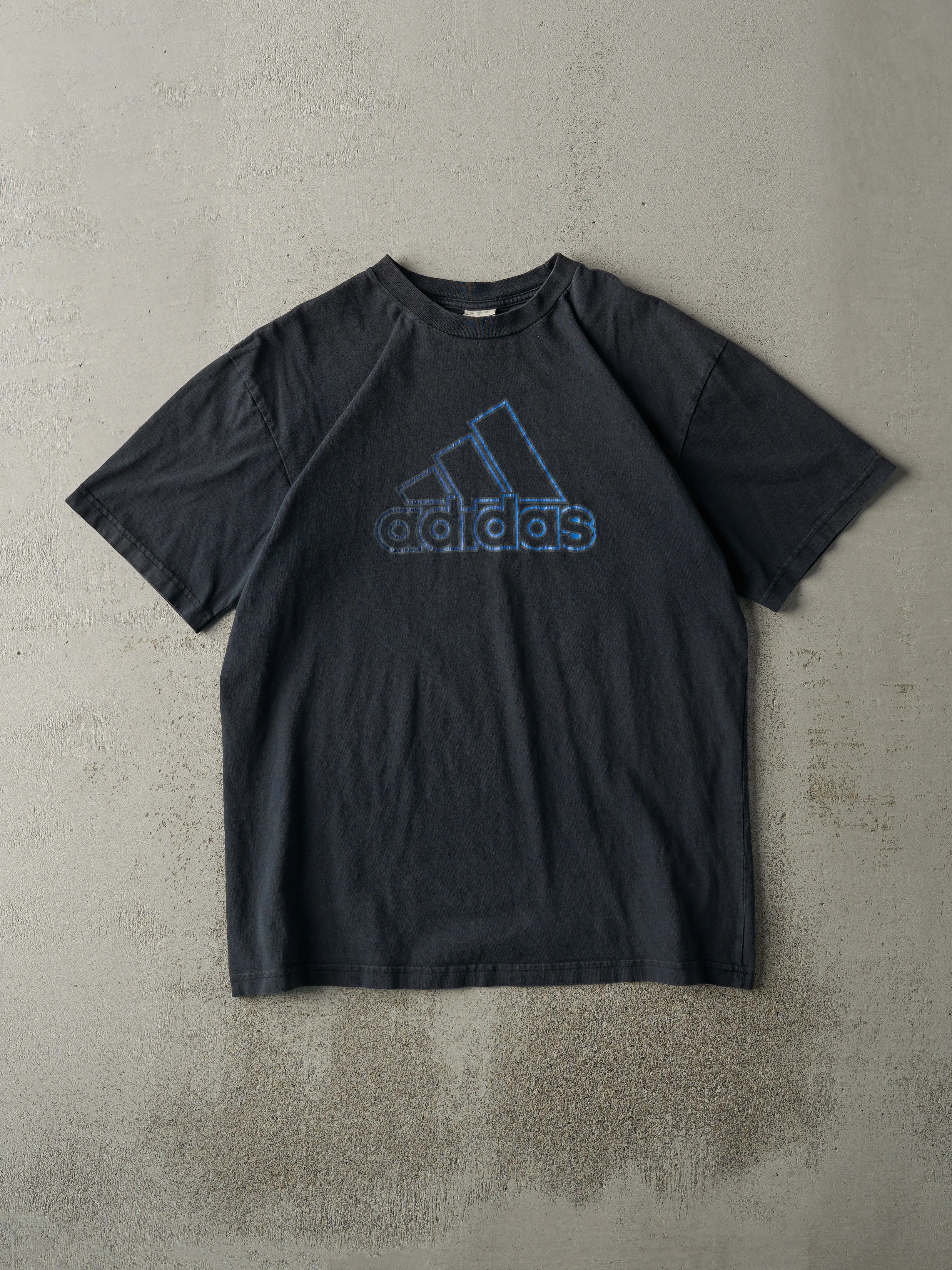 Vintage 90s Faded Black Adidas Logo Tee (M/L) sold by Rebalance Vintage