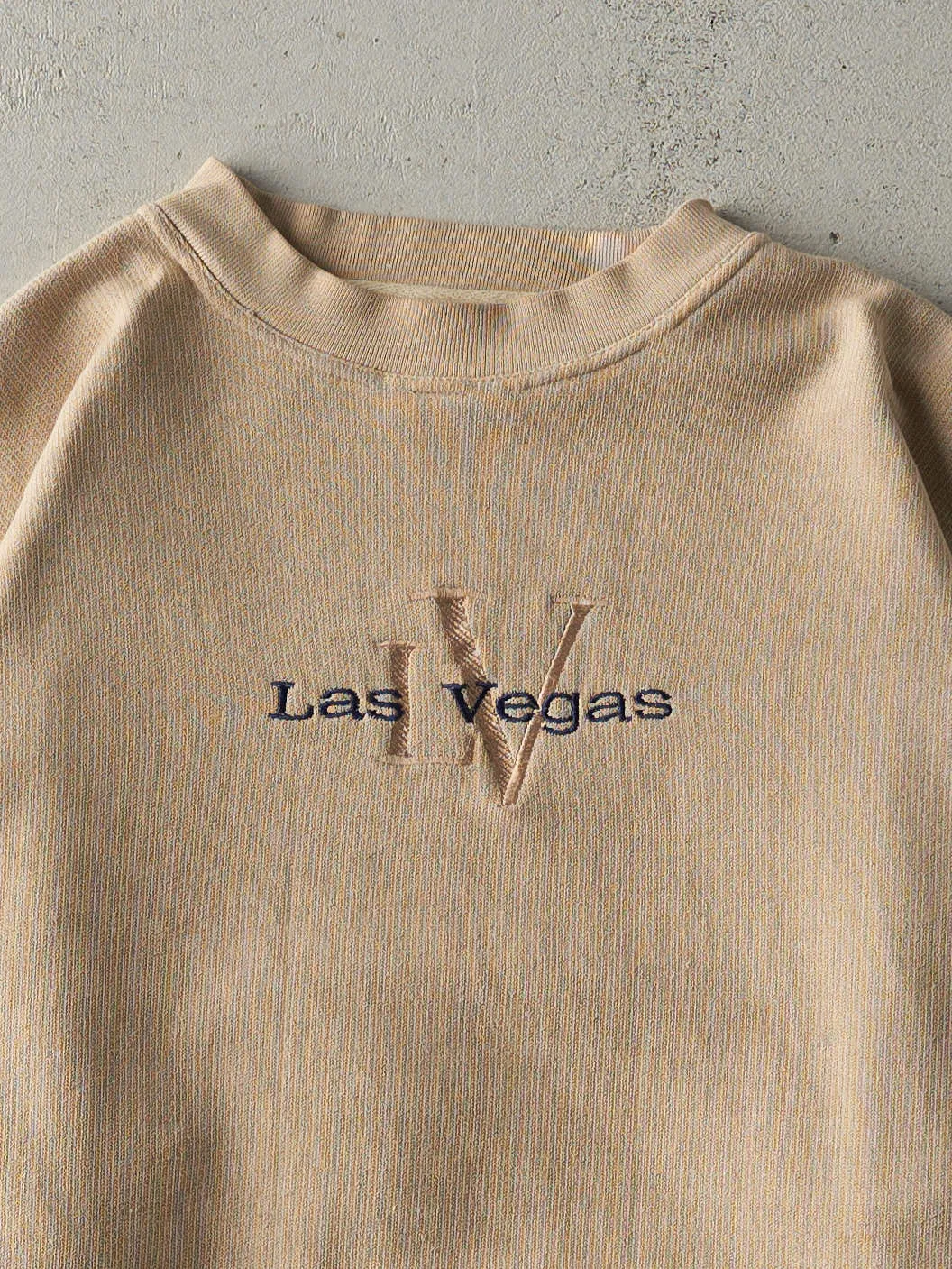 Vintage 90s Beige Las Vegas Embroidered Crewneck (XL) sold by Rebalance Vintage product image thumbnail 2