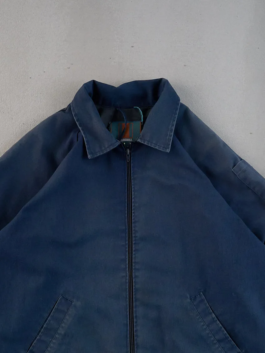 Vintage 80s Washed Navy Blue Hamill Collared Workwear Jacket (L) sold by Rebalance Vintage product image thumbnail 2
